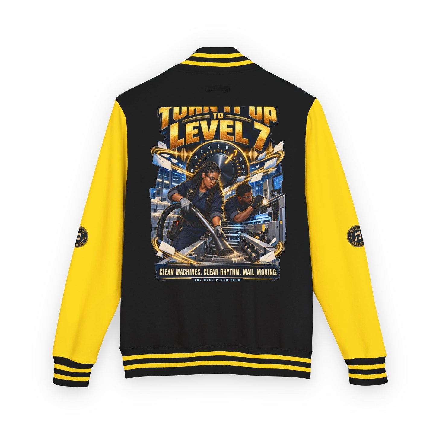 Postal Music - Turn It Up to Level 7 - Heavyweight Letterman Jacket