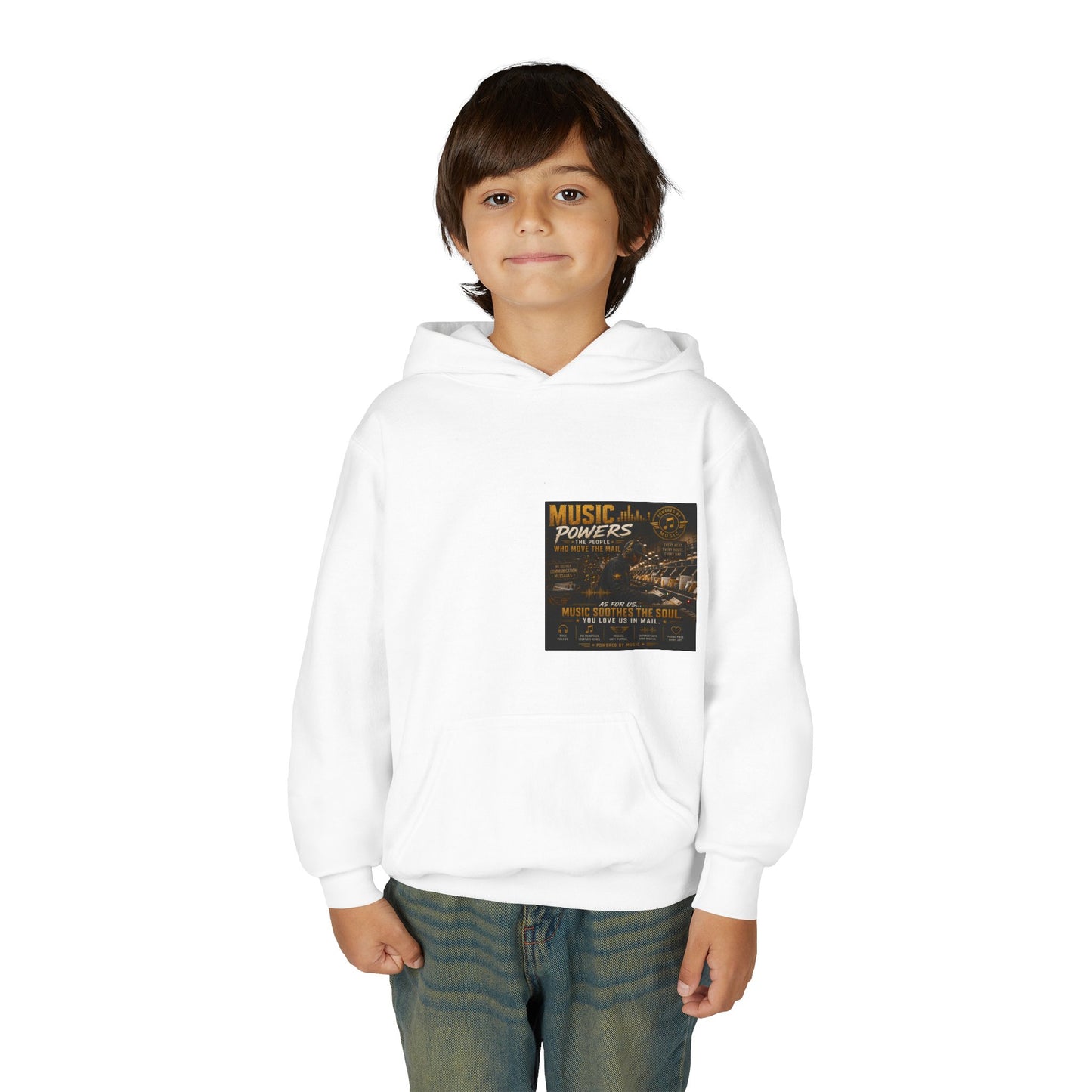 Postal Music — Music Powers the People — Youth Hoodie
