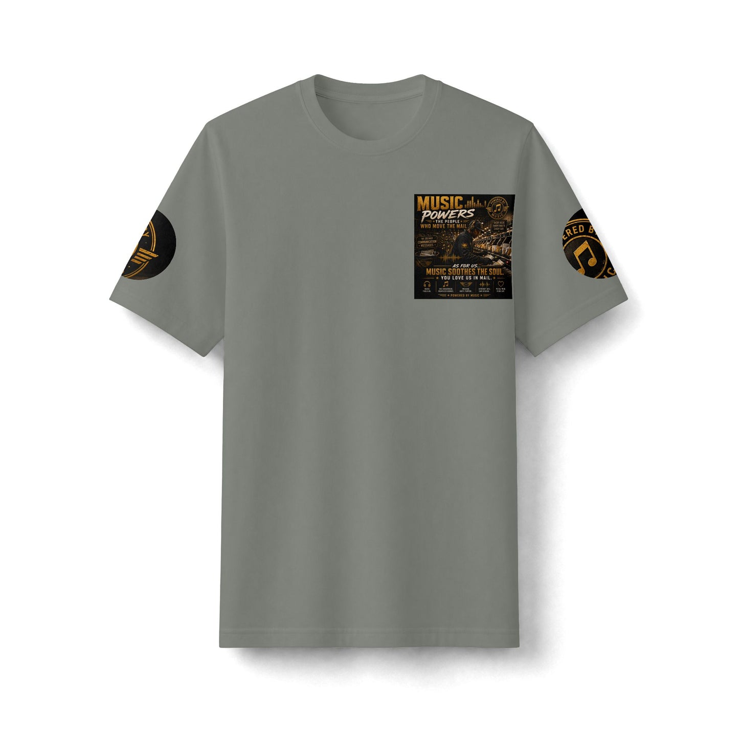 Postal Music — Music Powers the People — Heavyweight T-Shirt