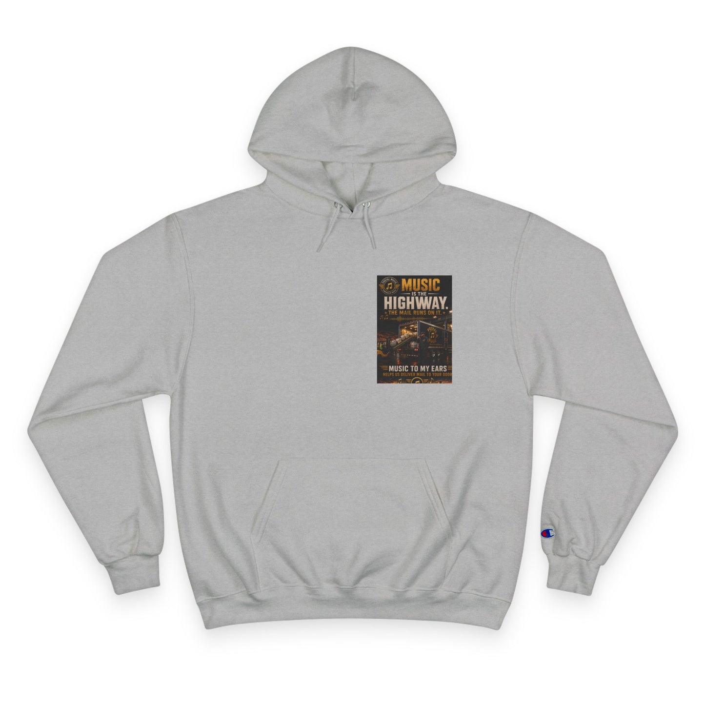Postal Music — Music Is the Highway — Champion Premium Hoodie