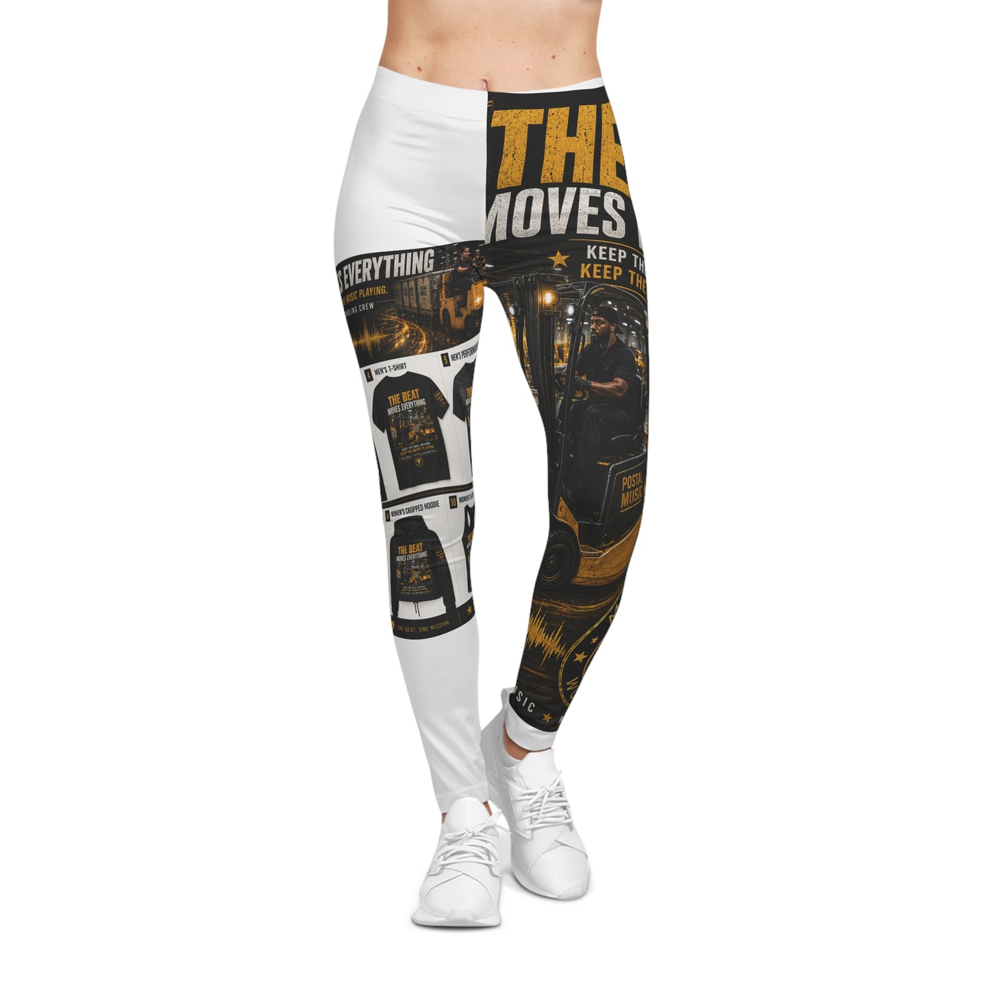The Beat Moves Everything — Women's AOP Leggings | Postal Music