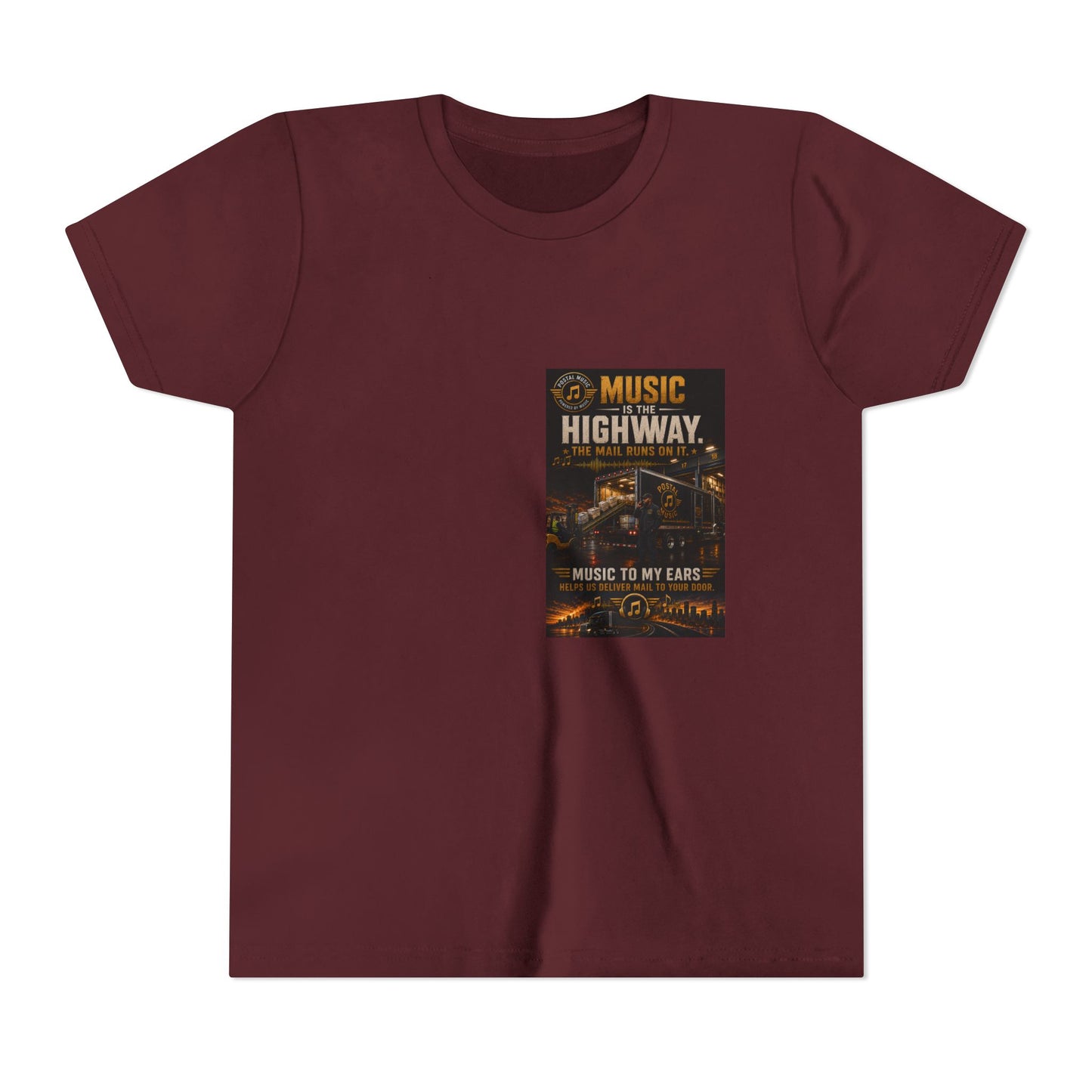 Postal Music — Music Is the Highway — Youth T-Shirt
