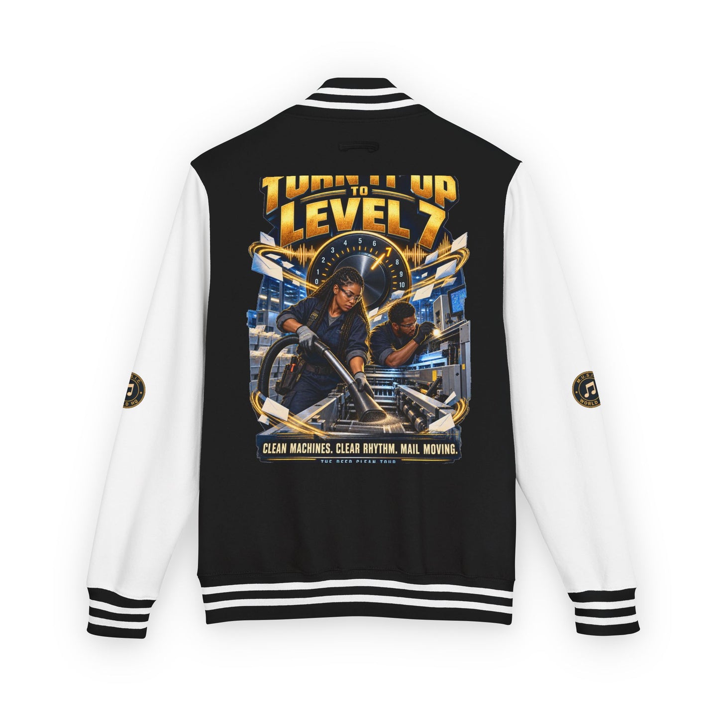 Postal Music - Turn It Up to Level 7 - Heavyweight Letterman Jacket