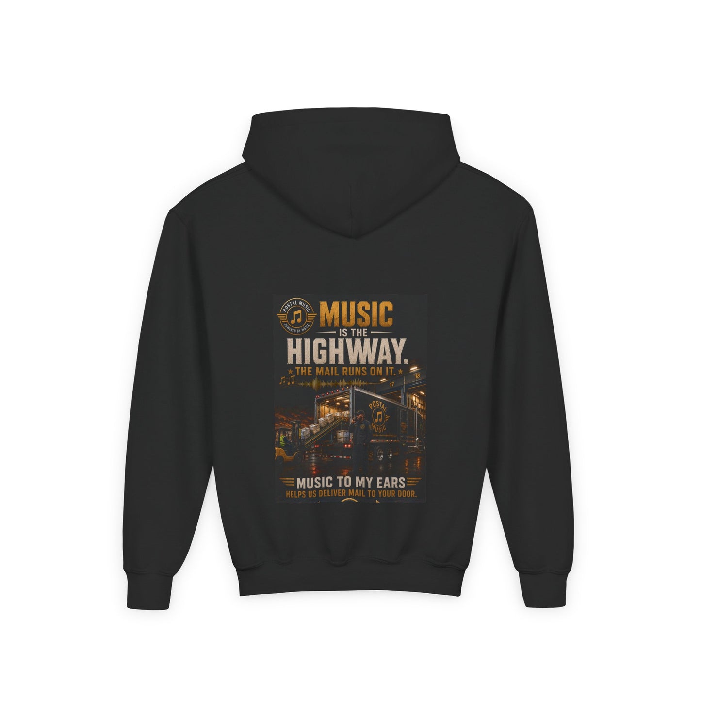 Postal Music — Music Is the Highway — Youth Hoodie