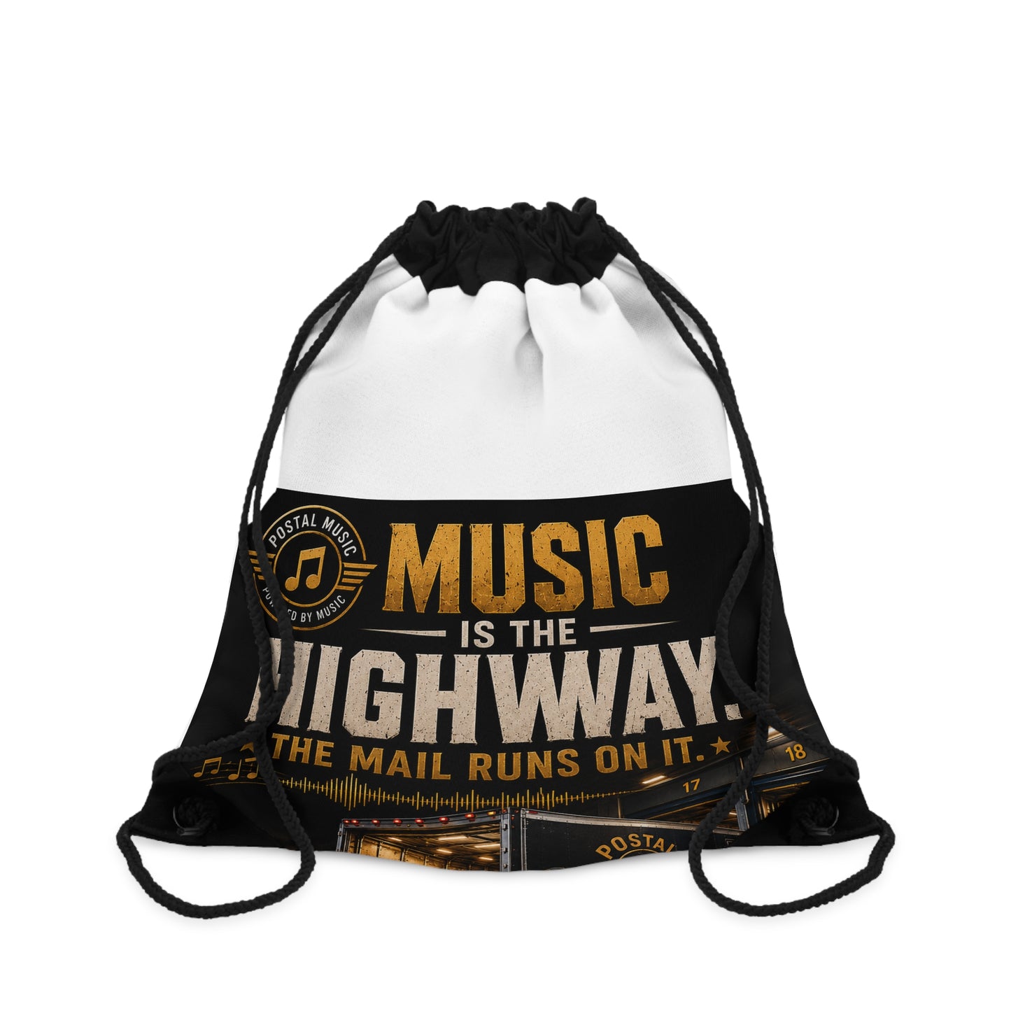 Postal Music — Music Is the Highway — Drawstring Backpack