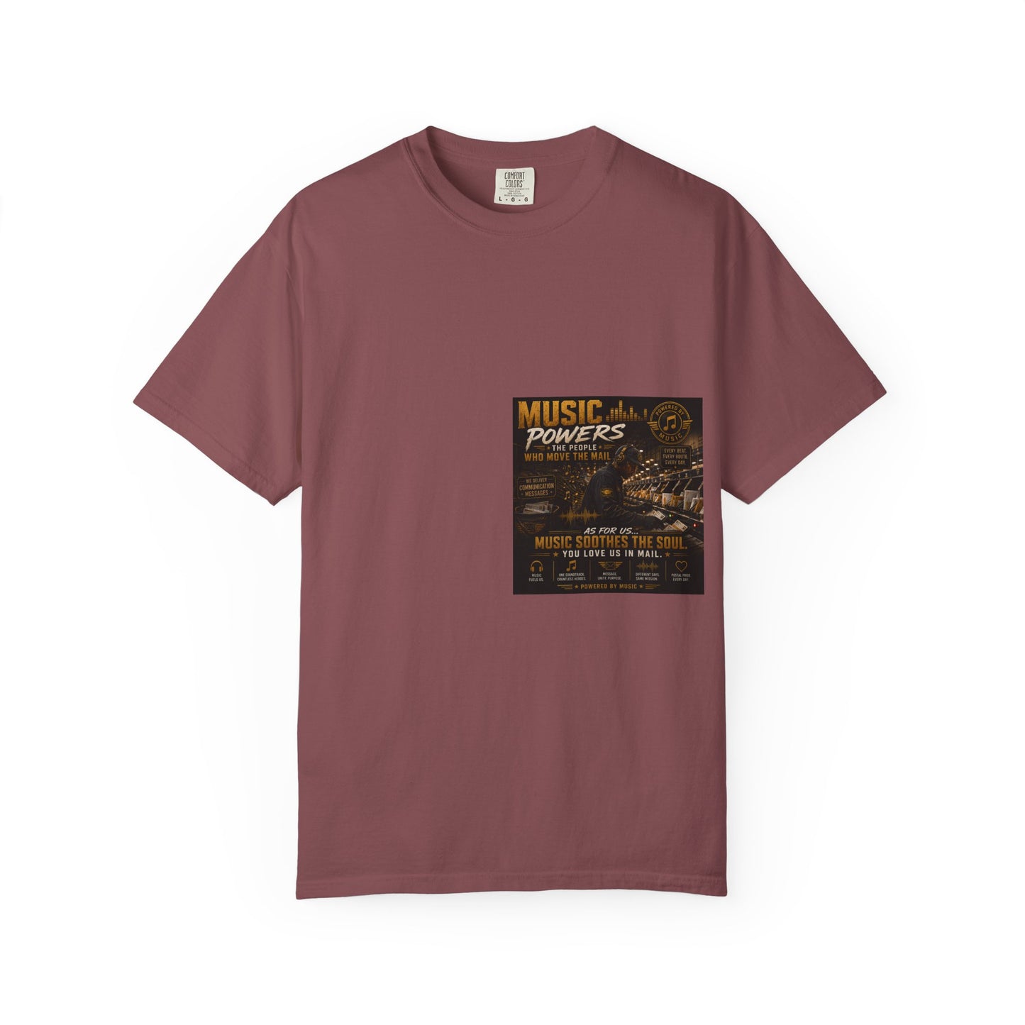 Postal Music — Music Powers the People — Garment-Dyed T-Shirt