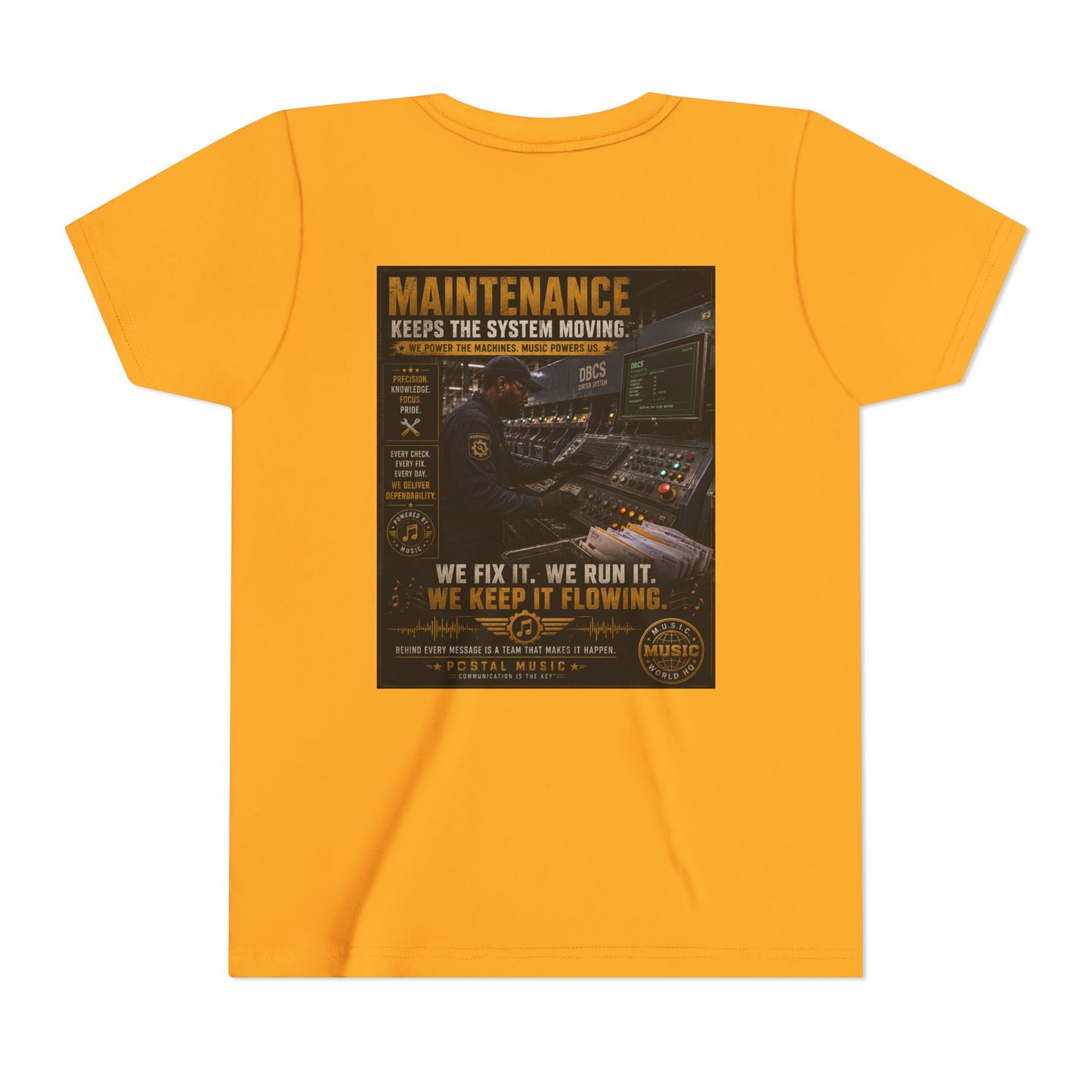 Postal Music — Maintenance Keeps the System Moving — Youth T-Shirt