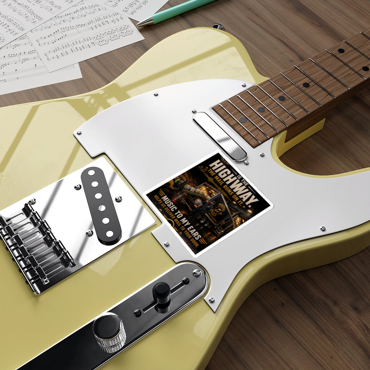 Postal Music — Music Is the Highway — Die-Cut Sticker
