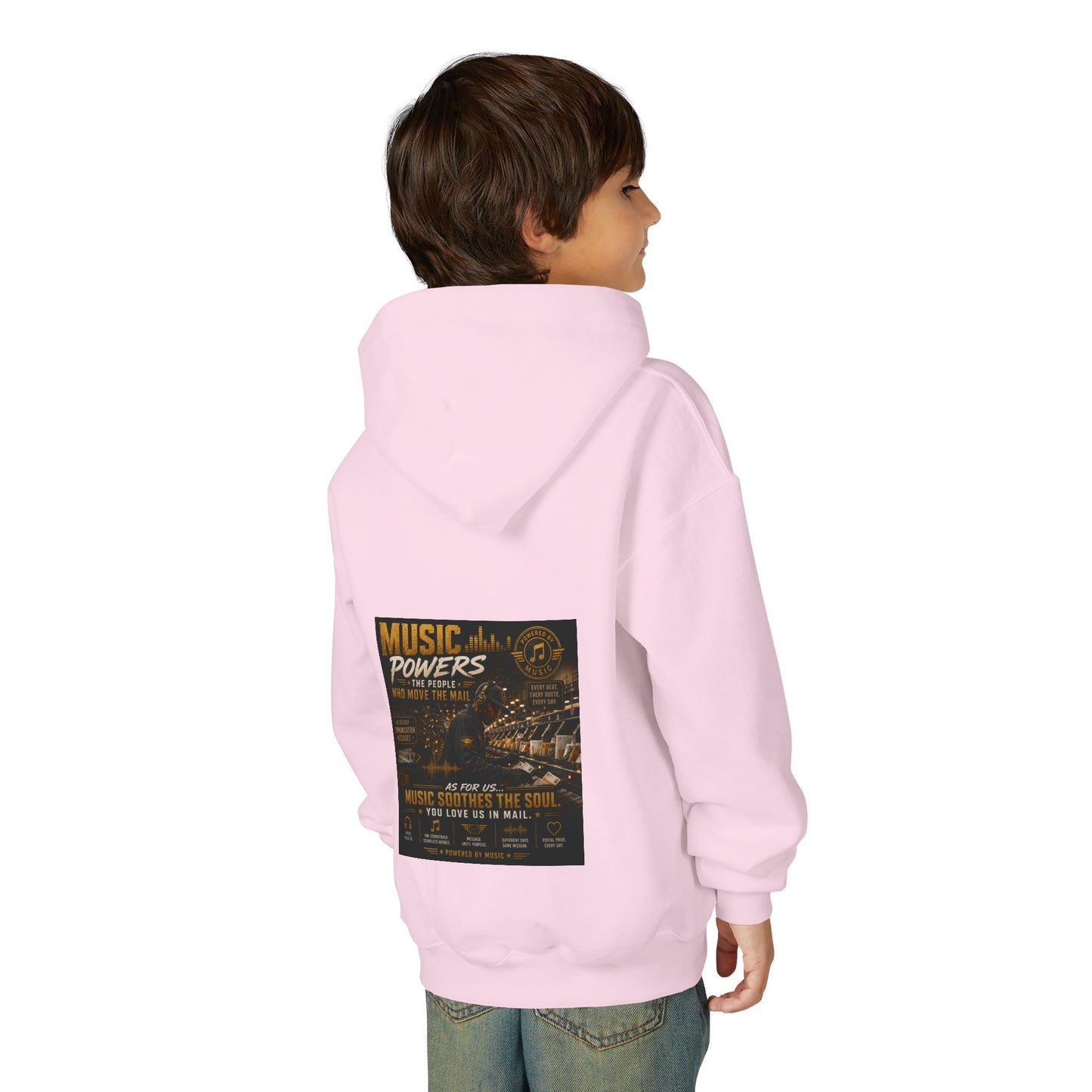 Postal Music — Music Powers the People — Youth Hoodie