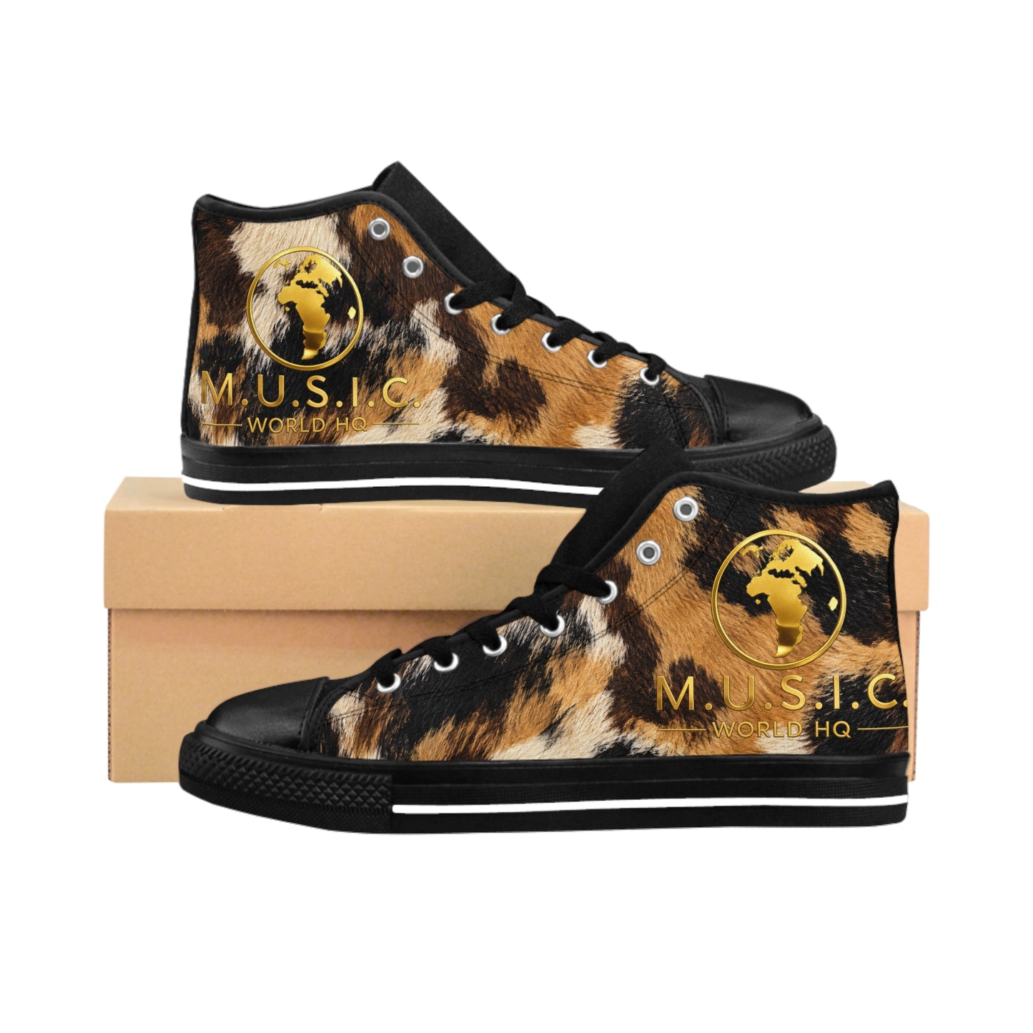 Wild by Design™ — African Wild Dog Print High-Top Sneakers | Safari Heritage