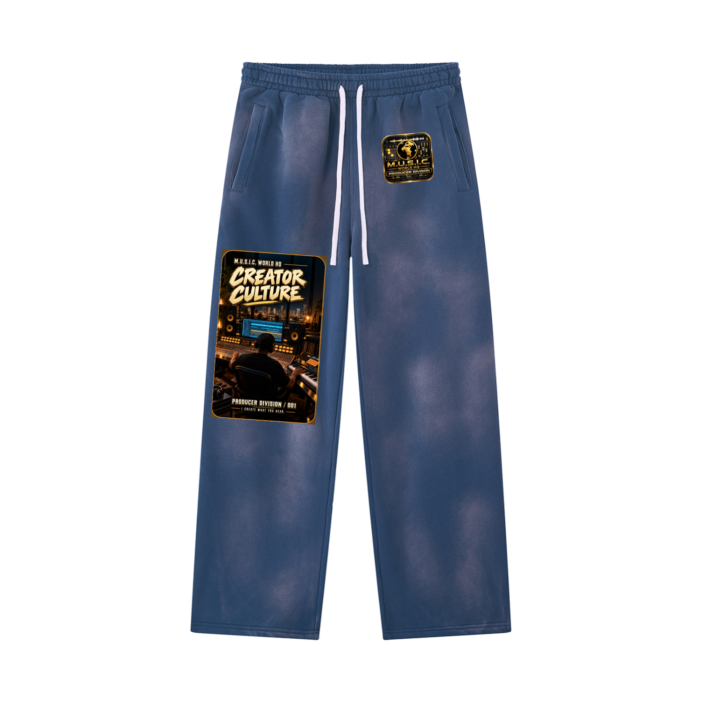 Unisex Sunfade Wide Leg Fleece Sweatpants