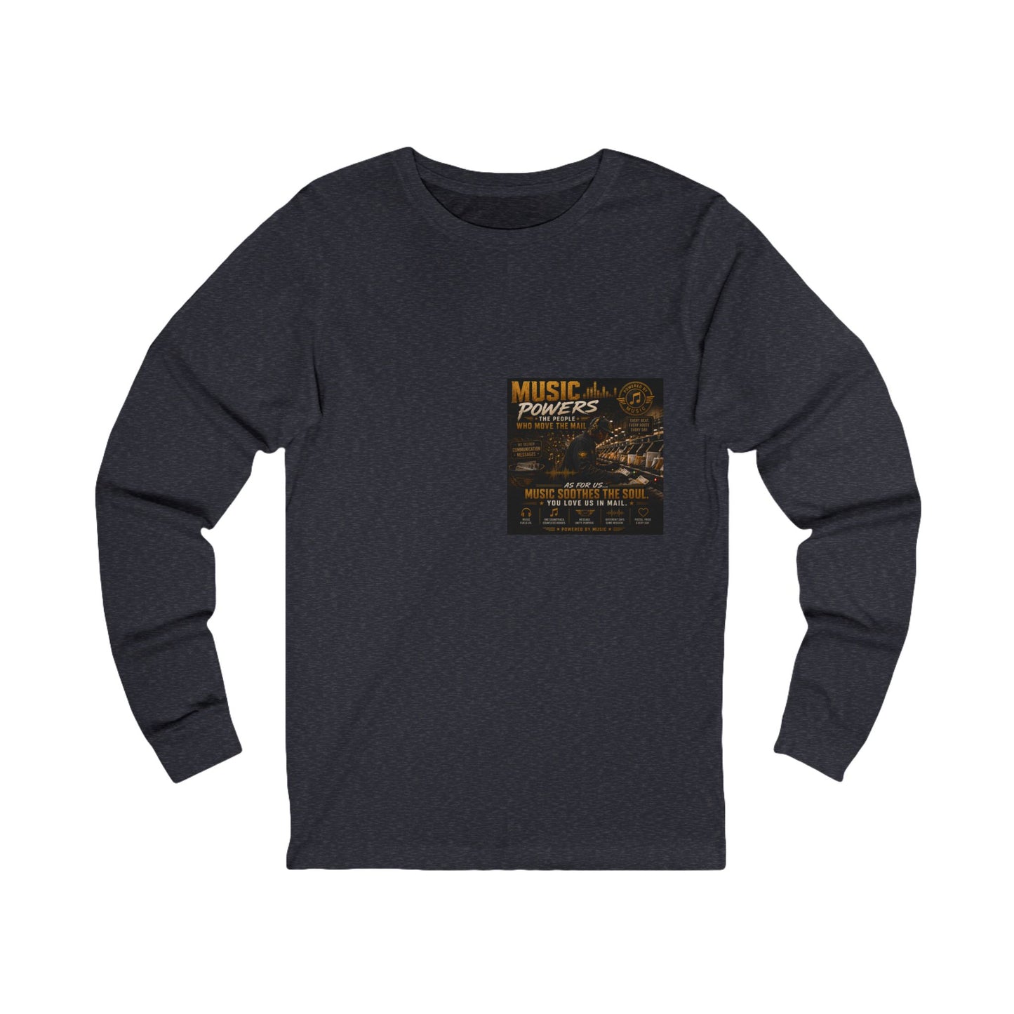 Postal Music — Music Powers the People — Long-Sleeve T-Shirt