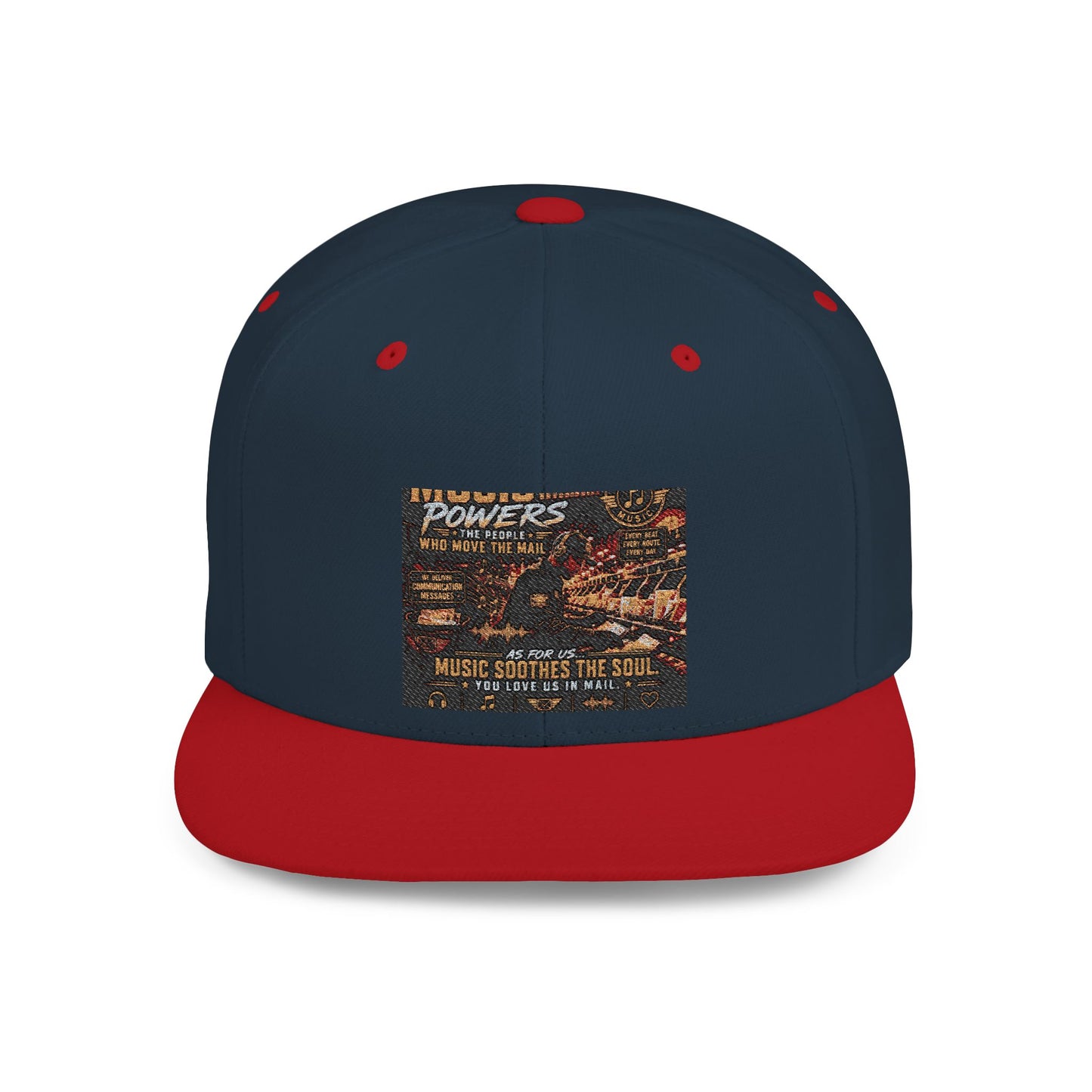Postal Music — Music Powers the People — Flat-Bill Snapback