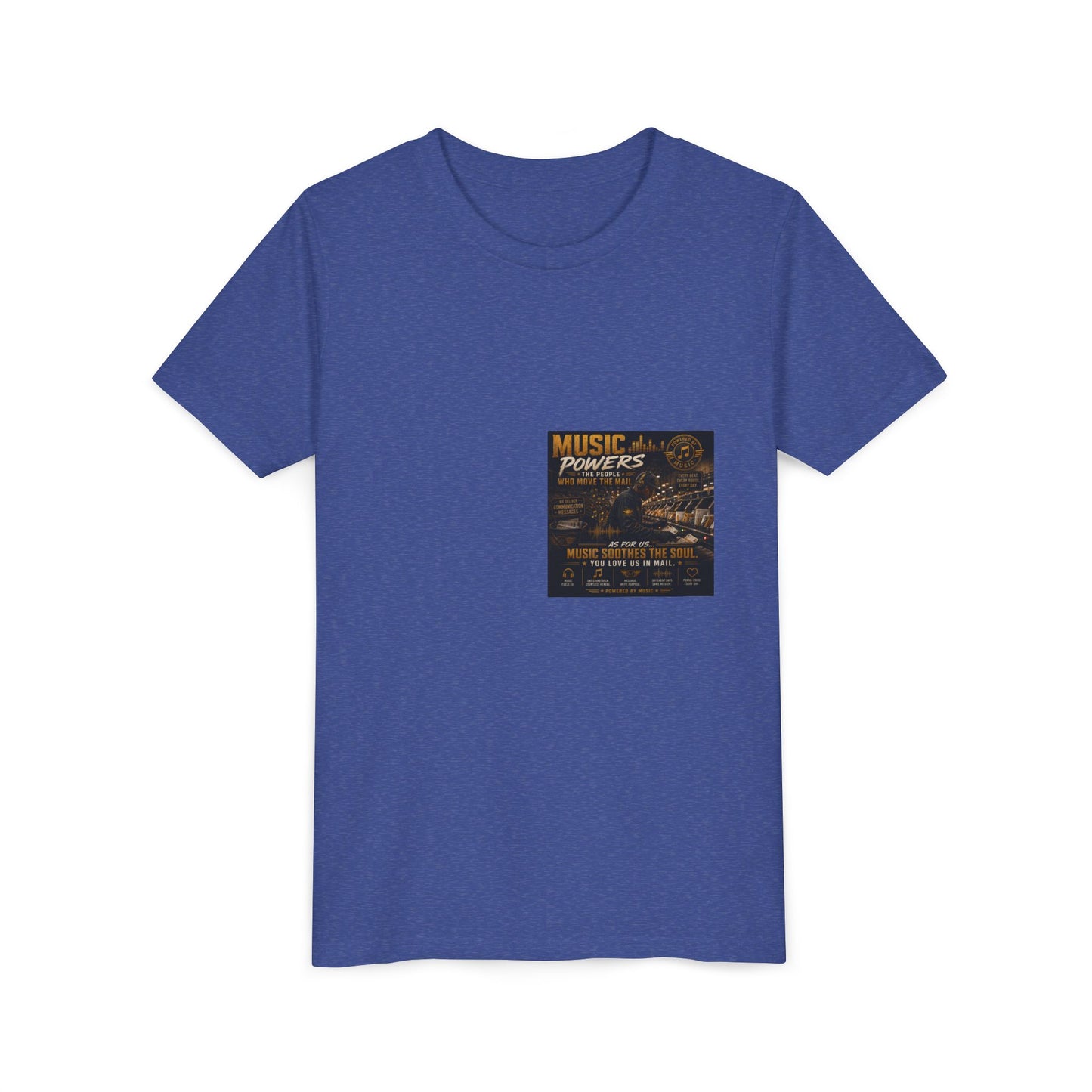 Postal Music — Music Powers the People — Youth T-Shirt