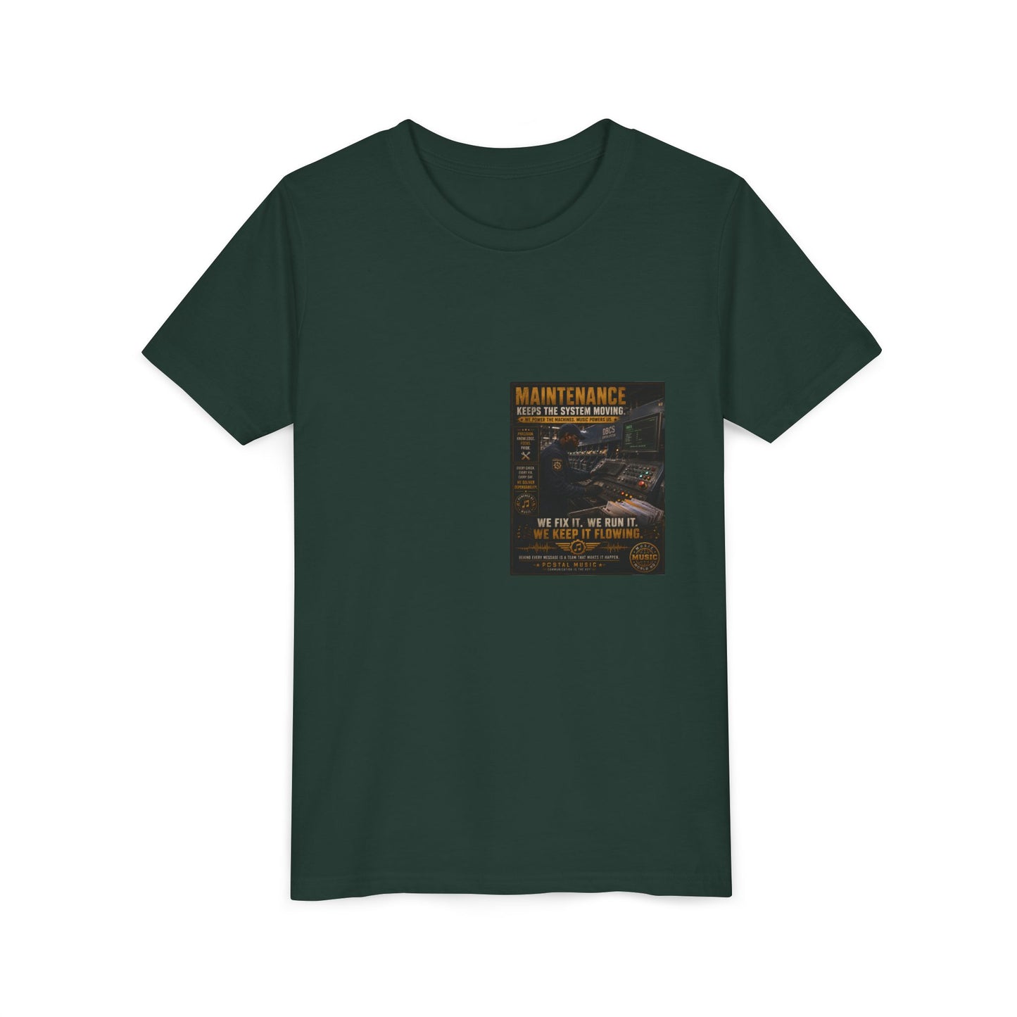 Postal Music — Maintenance Keeps the System Moving — Youth T-Shirt