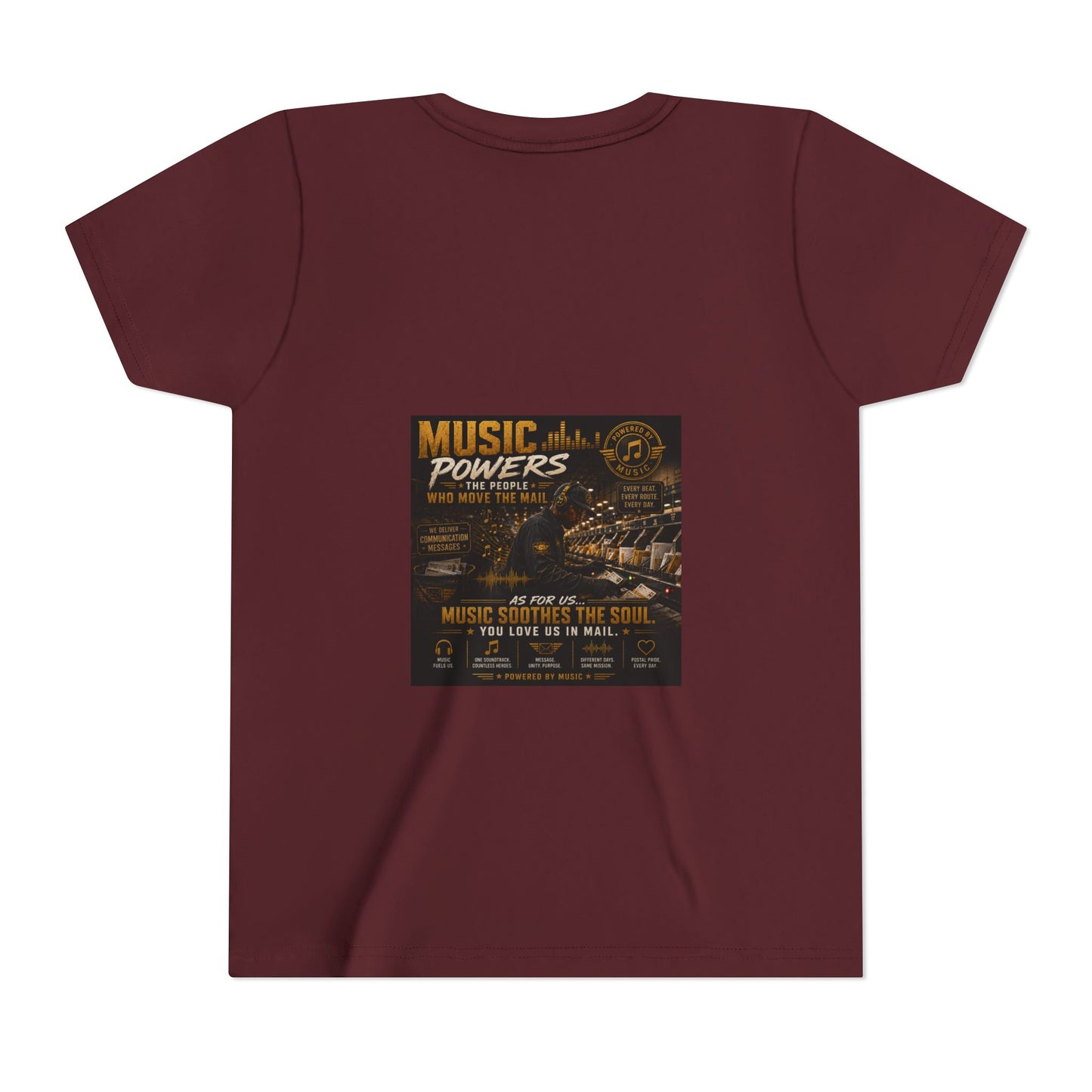 Postal Music — Music Powers the People — Youth T-Shirt