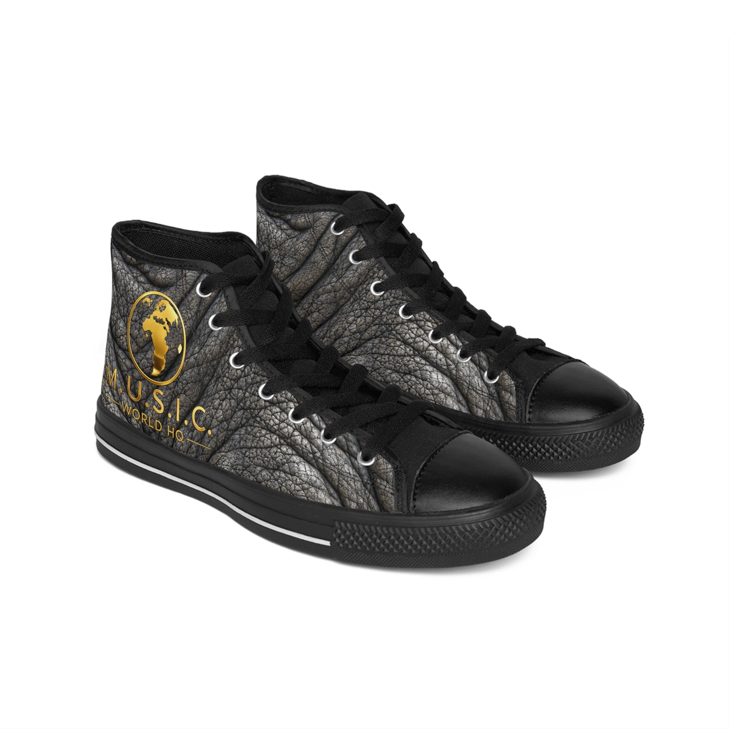 Wild by Design™ — African Elephant Print High-Top Sneakers | Safari Heritage