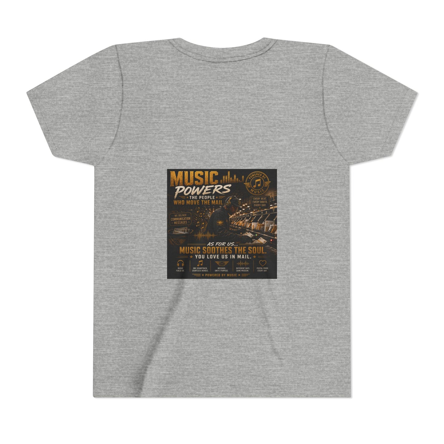 Postal Music — Music Powers the People — Youth T-Shirt