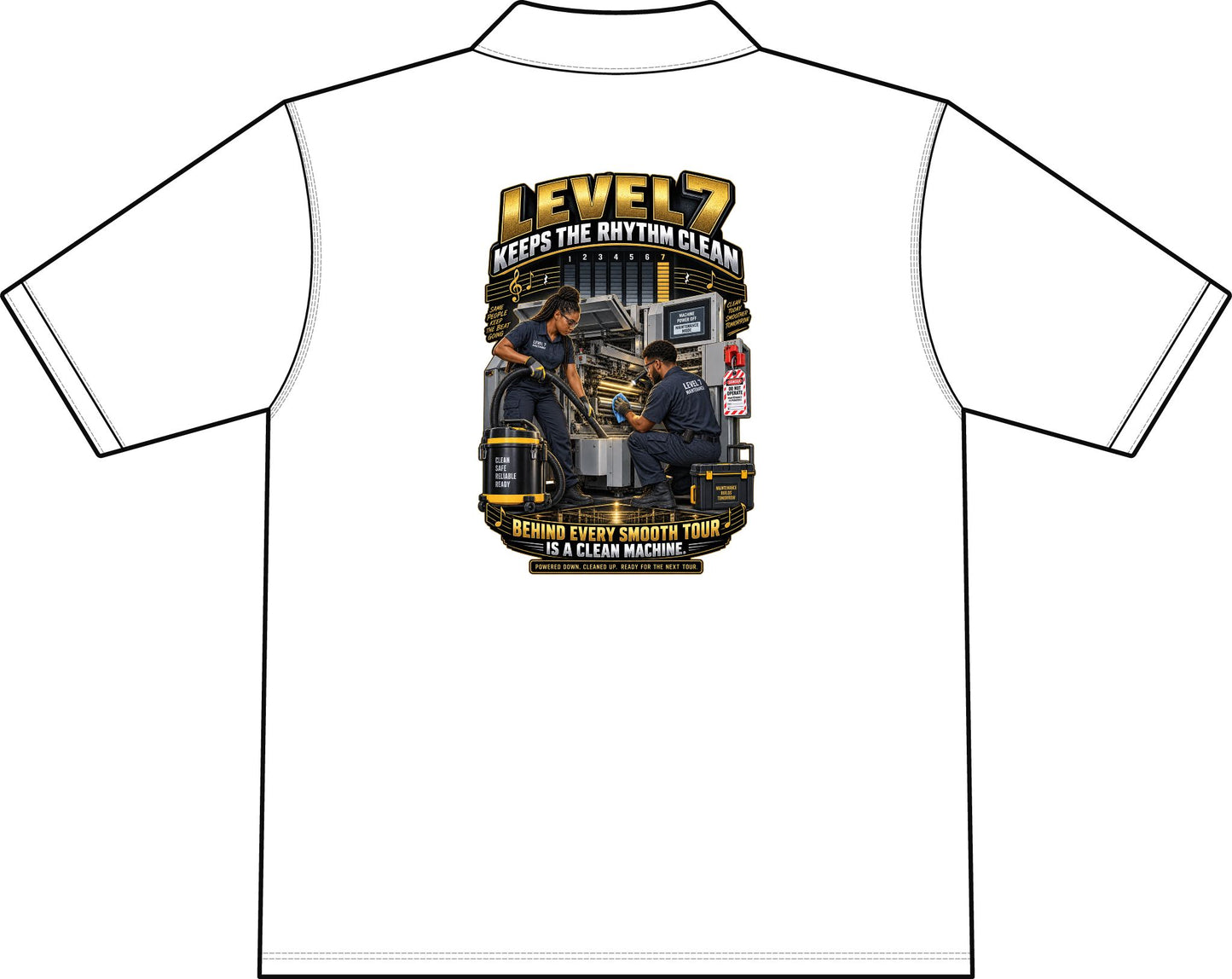 Postal Music - Level 7 Keeps the Rhythm Clean - Workwear Pro Polo