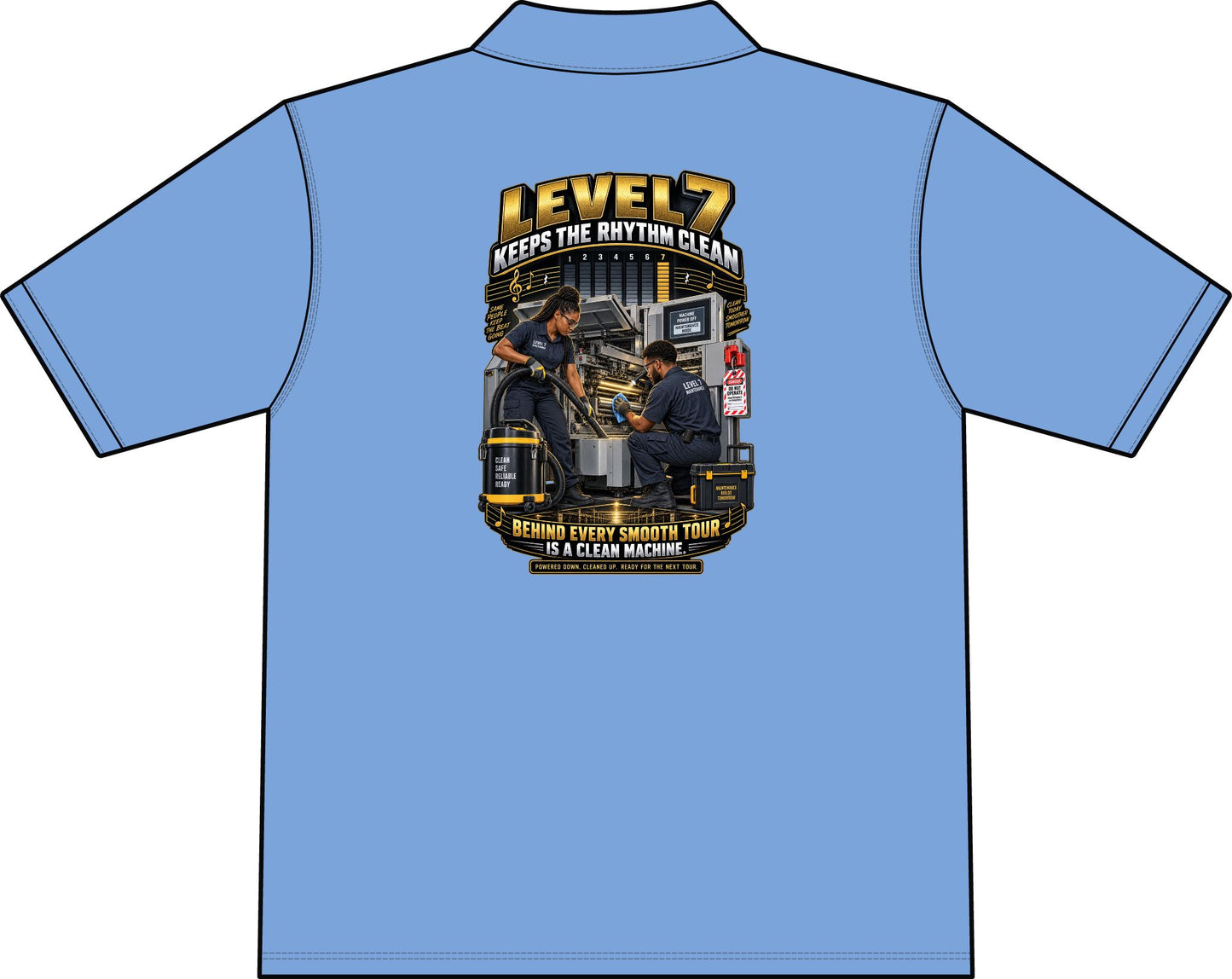 Postal Music - Level 7 Keeps the Rhythm Clean - Workwear Pro Polo