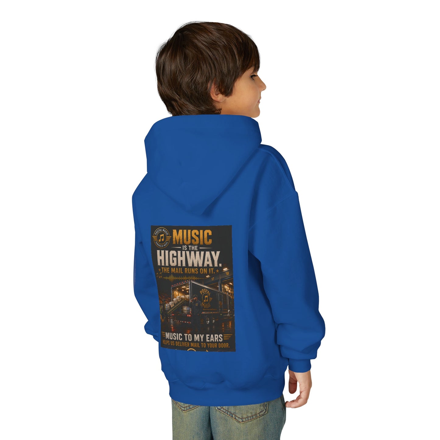 Postal Music — Music Is the Highway — Youth Hoodie