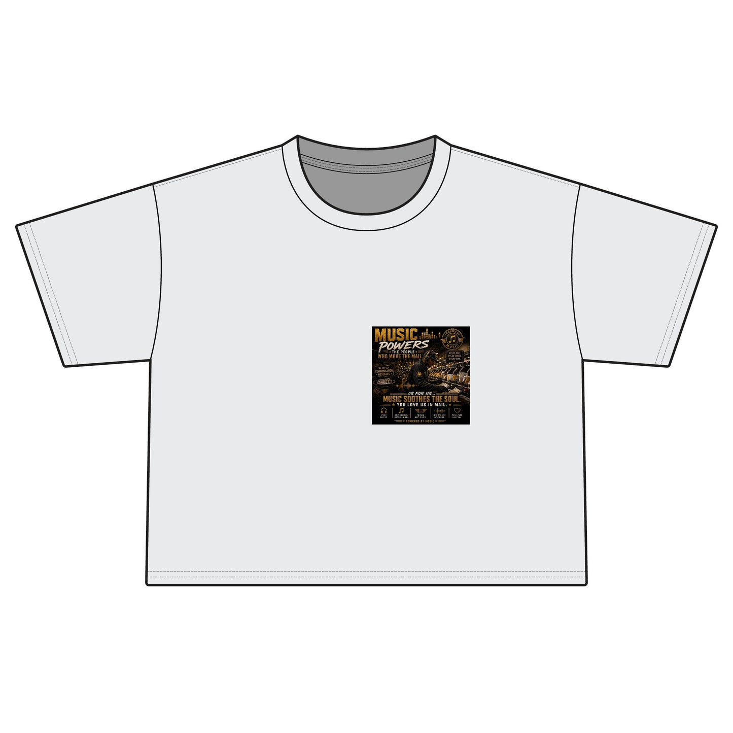 Postal Music — Music Powers the People — Women's Boxy T-Shirt