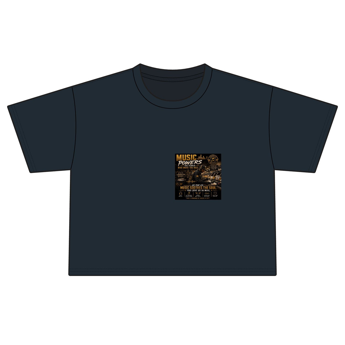 Postal Music — Music Powers the People — Women's Boxy T-Shirt