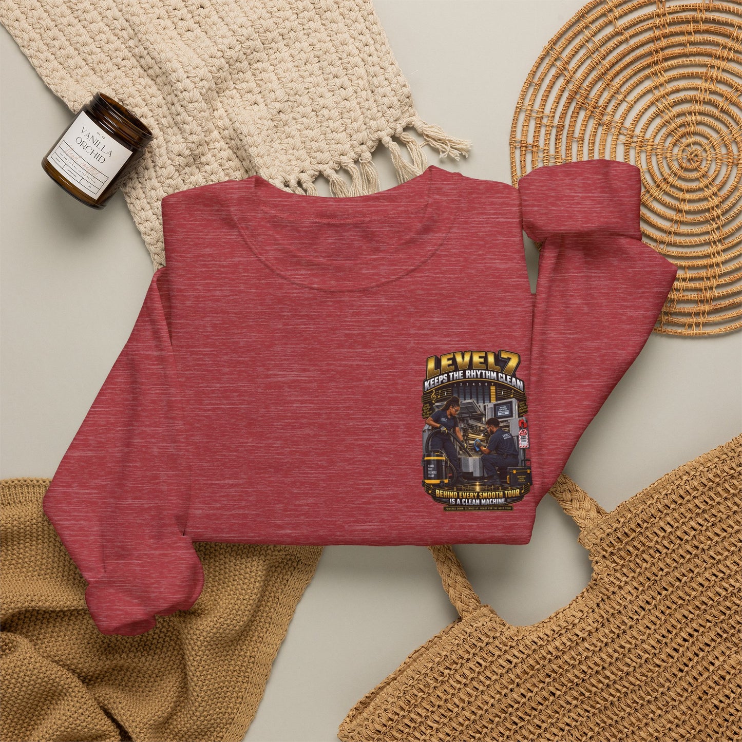 Postal Music - Level 7 Keeps the Rhythm Clean - Heavyweight Crewneck Sweatshirt