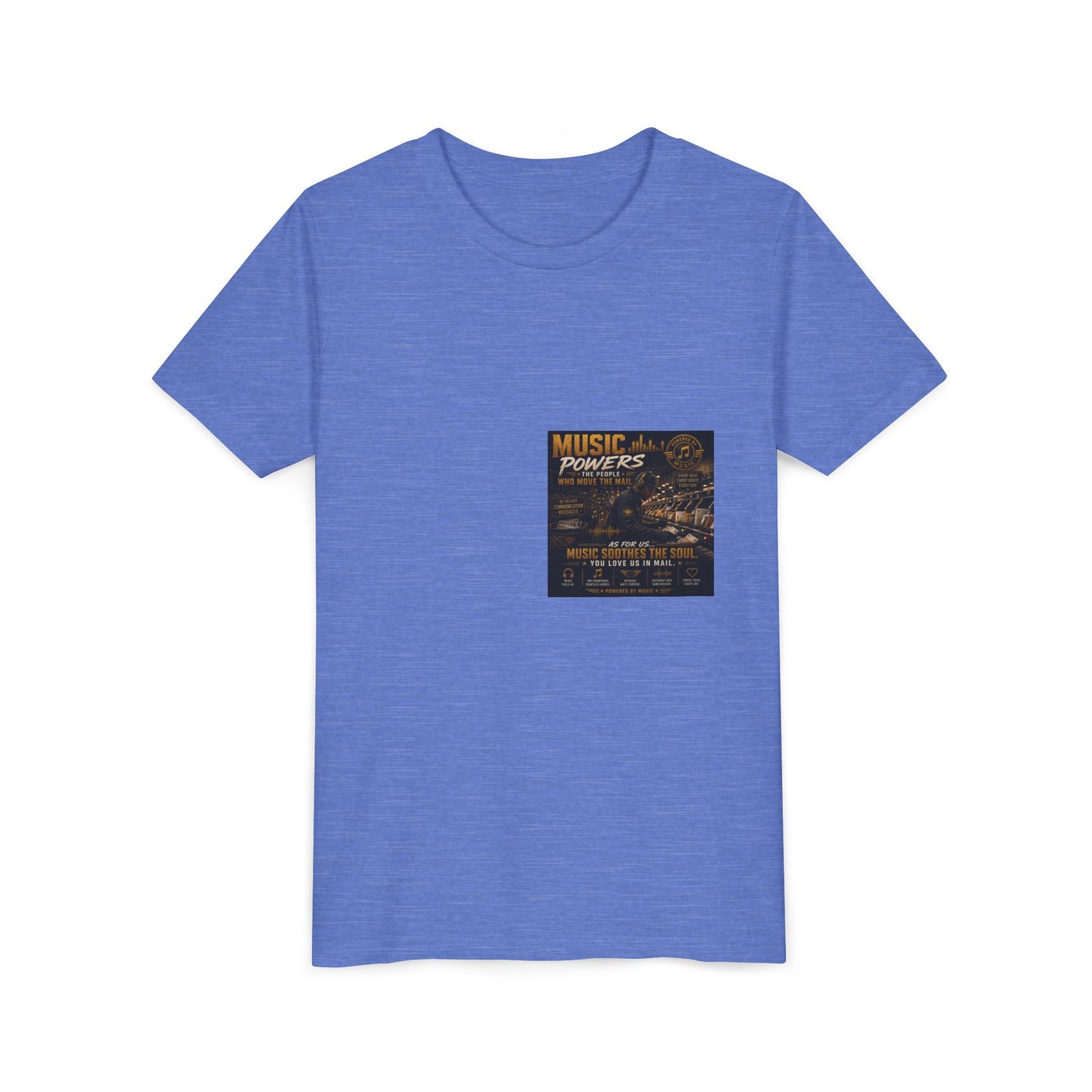 Postal Music — Music Powers the People — Youth T-Shirt