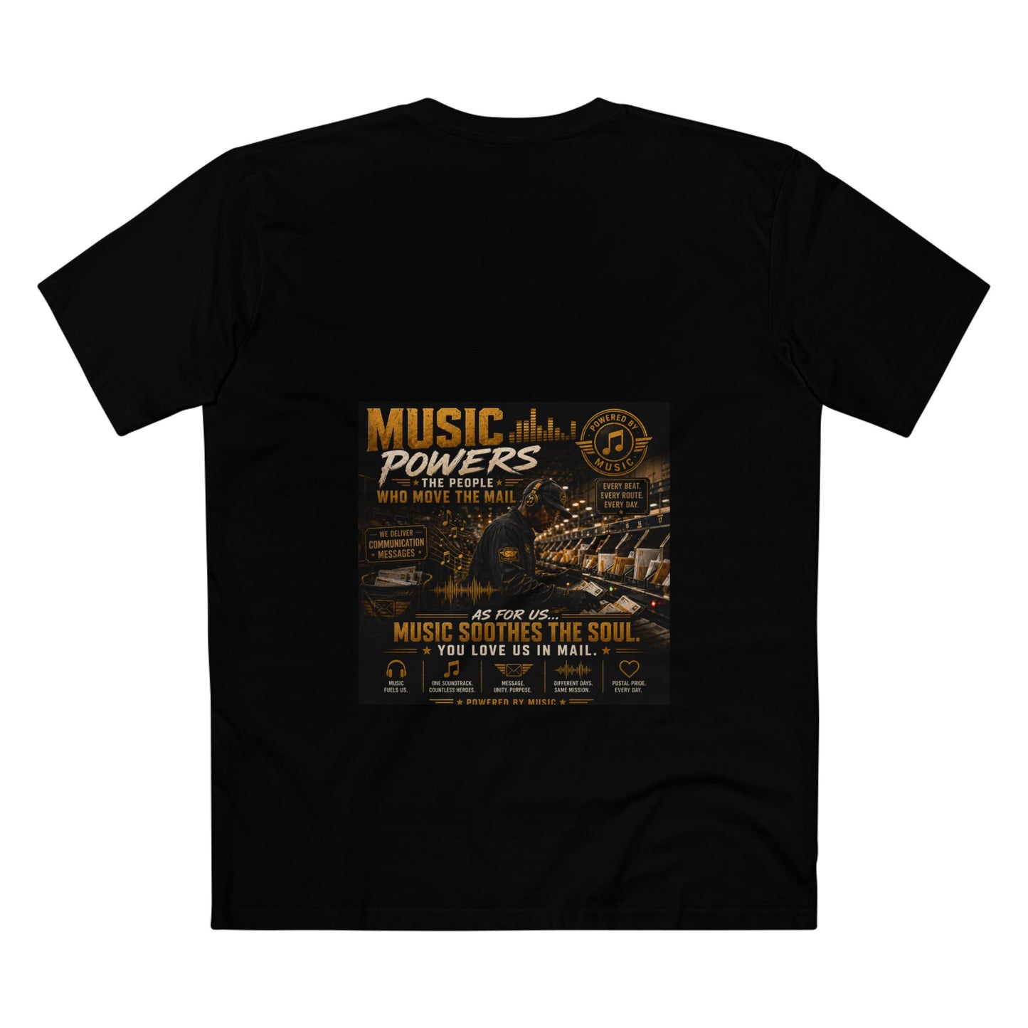 Postal Music — Music Powers the People — Streetwear T-Shirt