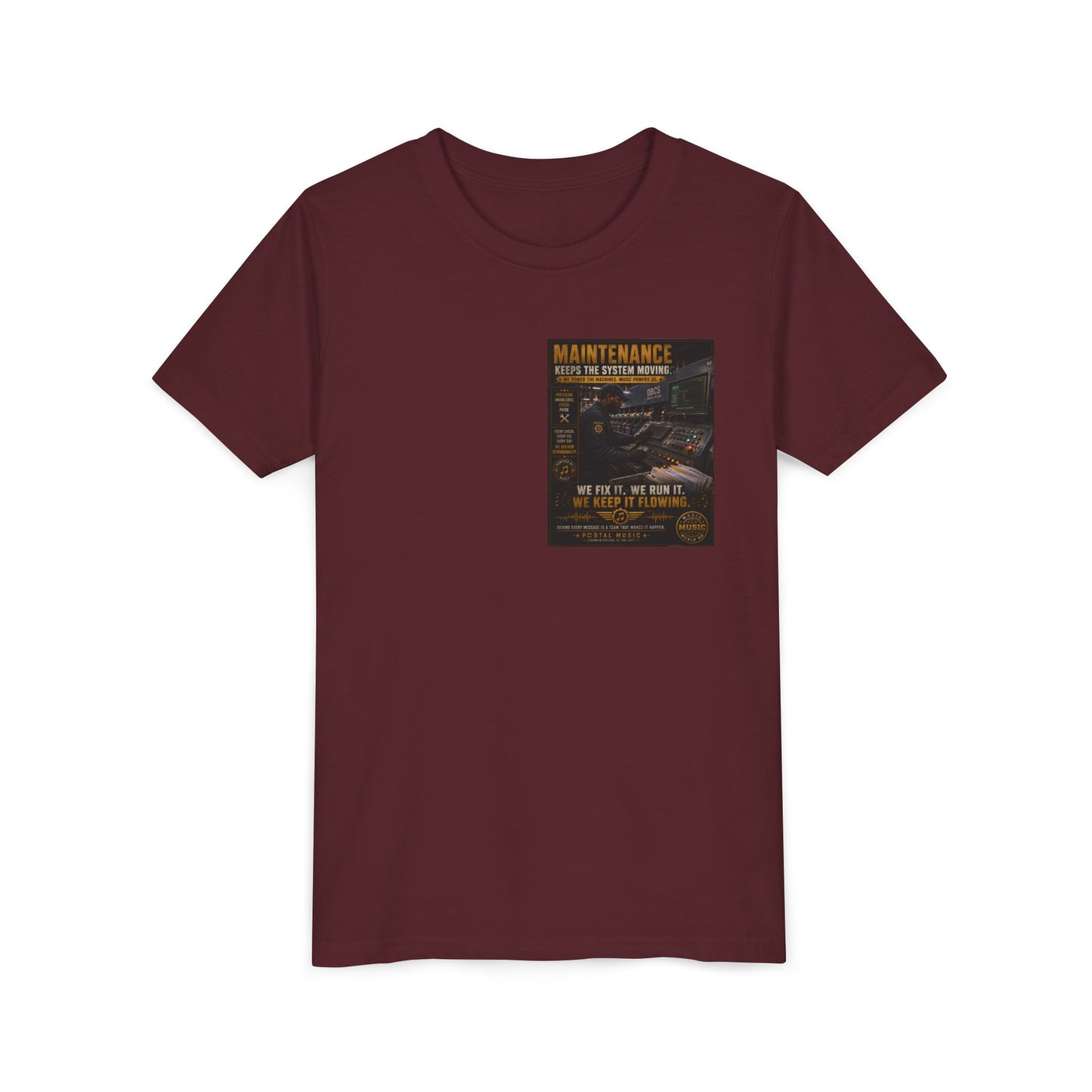 Postal Music — Maintenance Keeps the System Moving — Youth T-Shirt