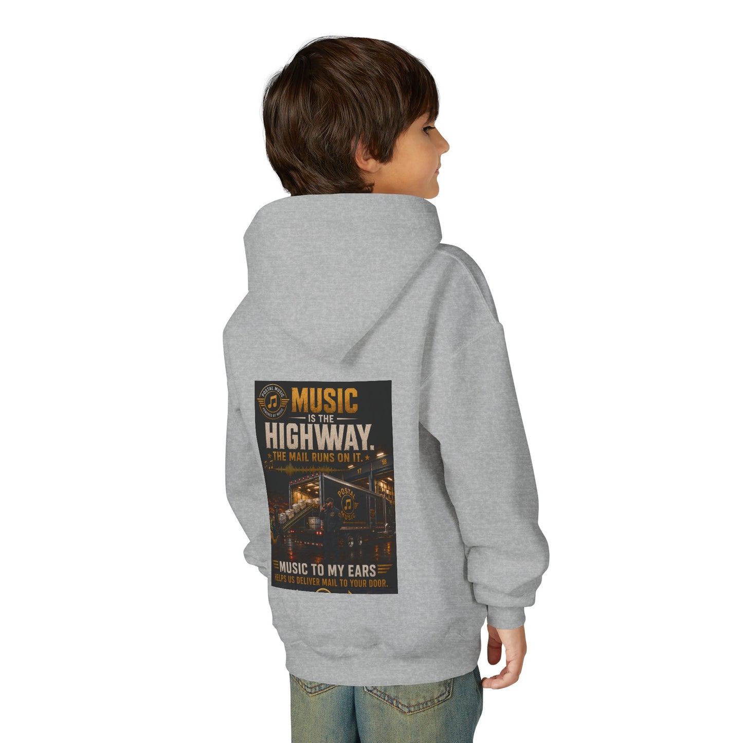 Postal Music — Music Is the Highway — Youth Hoodie