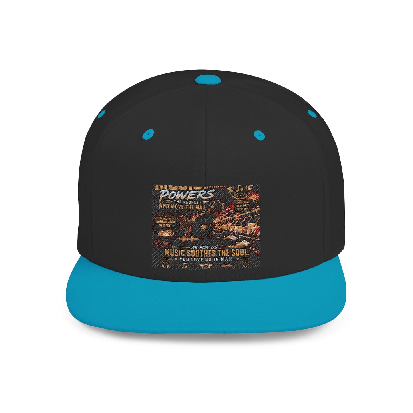 Postal Music — Music Powers the People — Flat-Bill Snapback