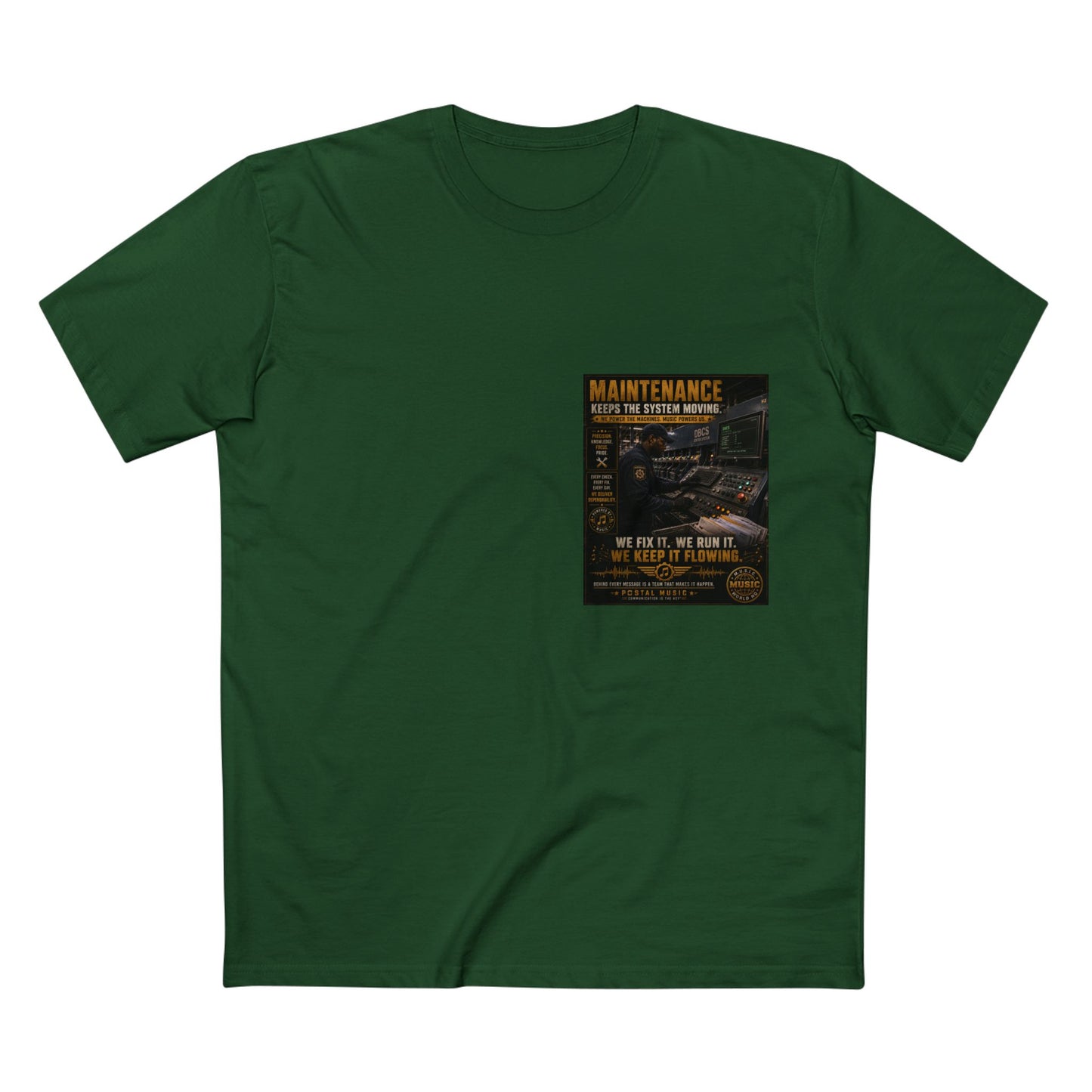 Postal Music — Maintenance Keeps the System Moving — Streetwear T-Shirt