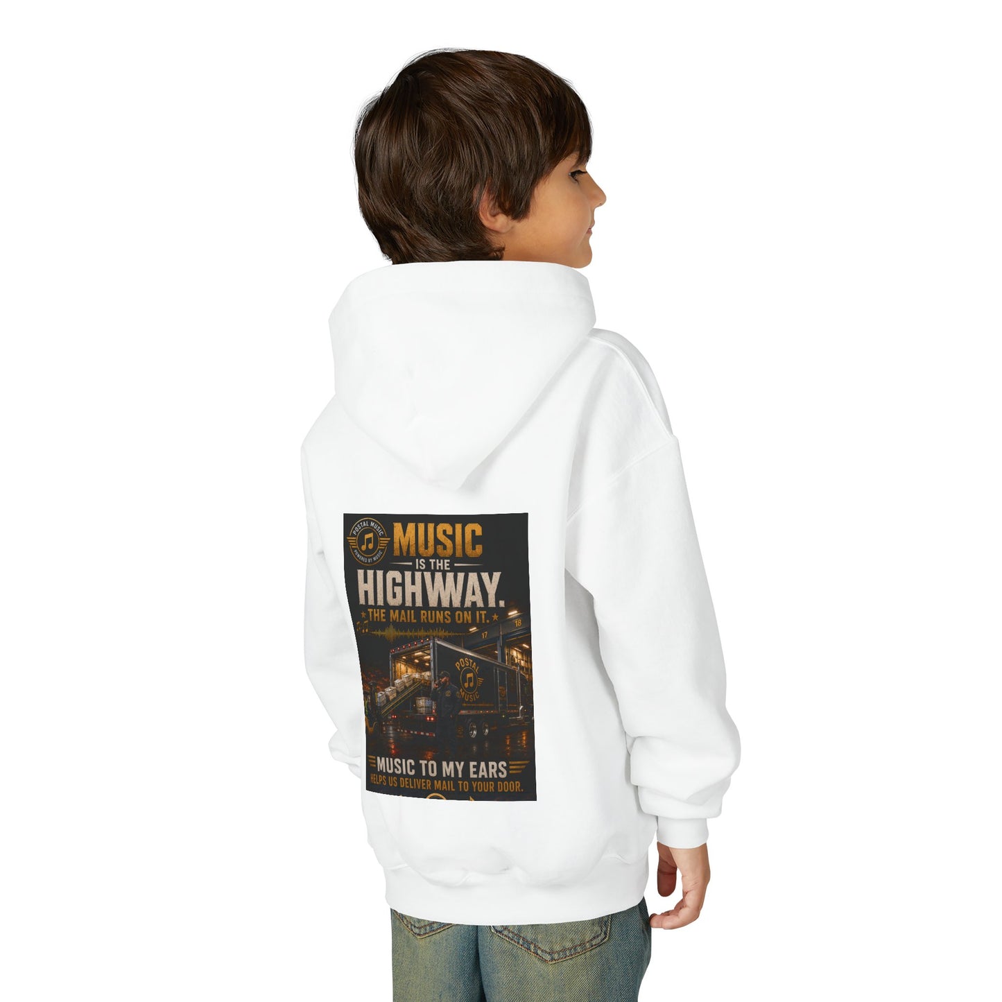 Postal Music — Music Is the Highway — Youth Hoodie