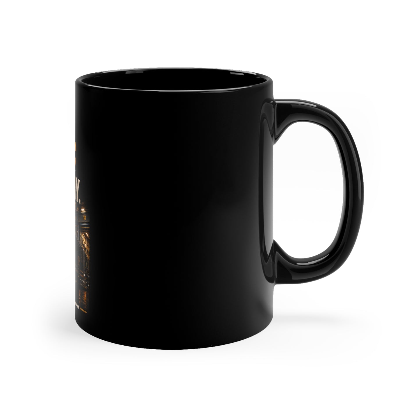 Postal Music — Music Is the Highway — Black Coffee Mug 11oz