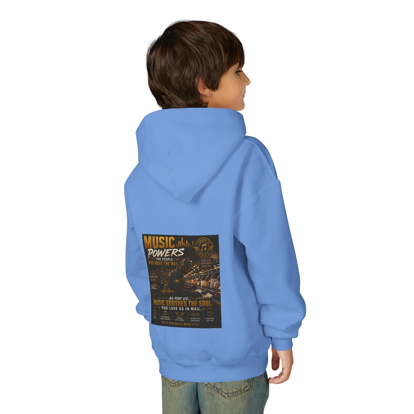 Postal Music — Music Powers the People — Youth Hoodie