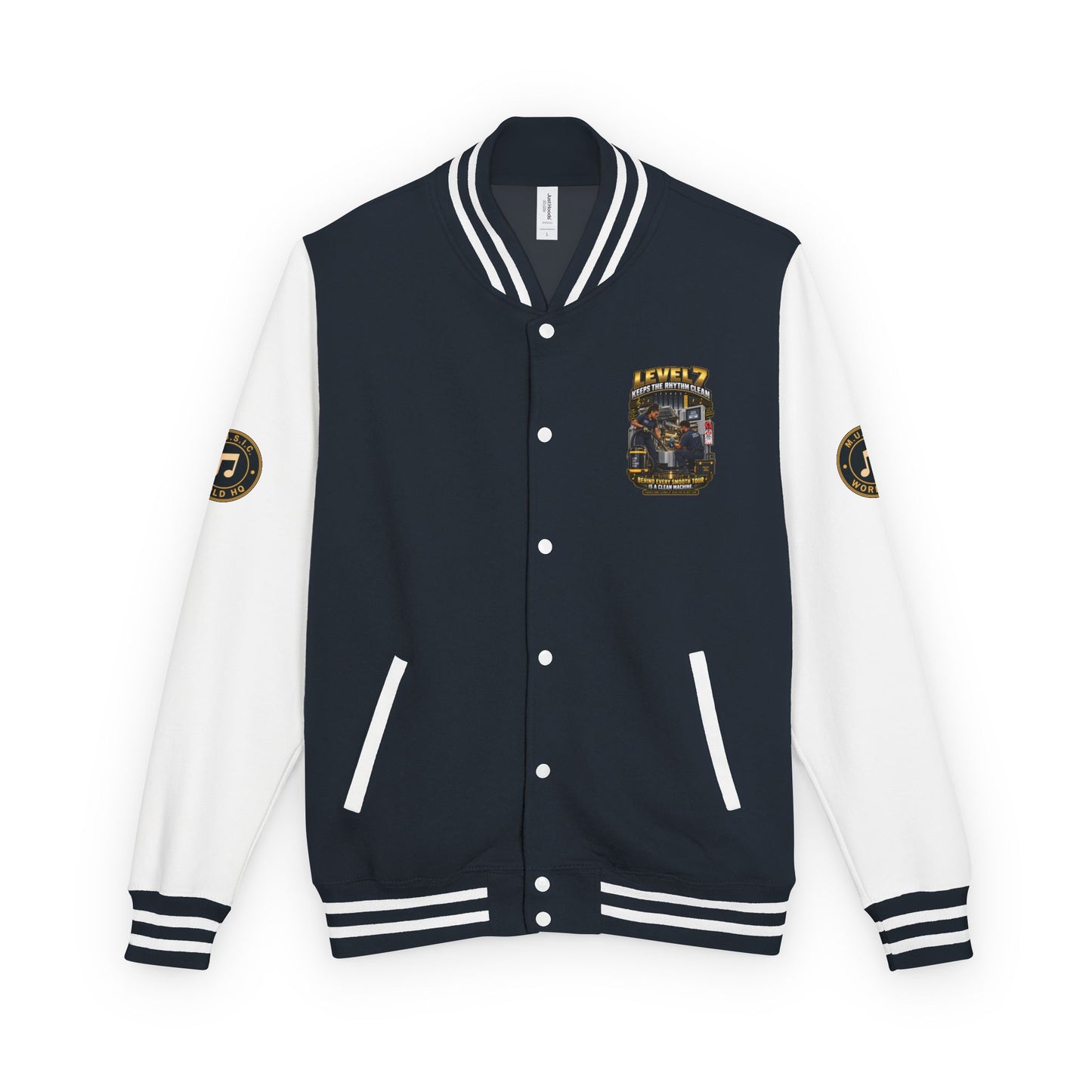 Postal Music - Level 7 Keeps the Rhythm Clean - Heavyweight Letterman Jacket