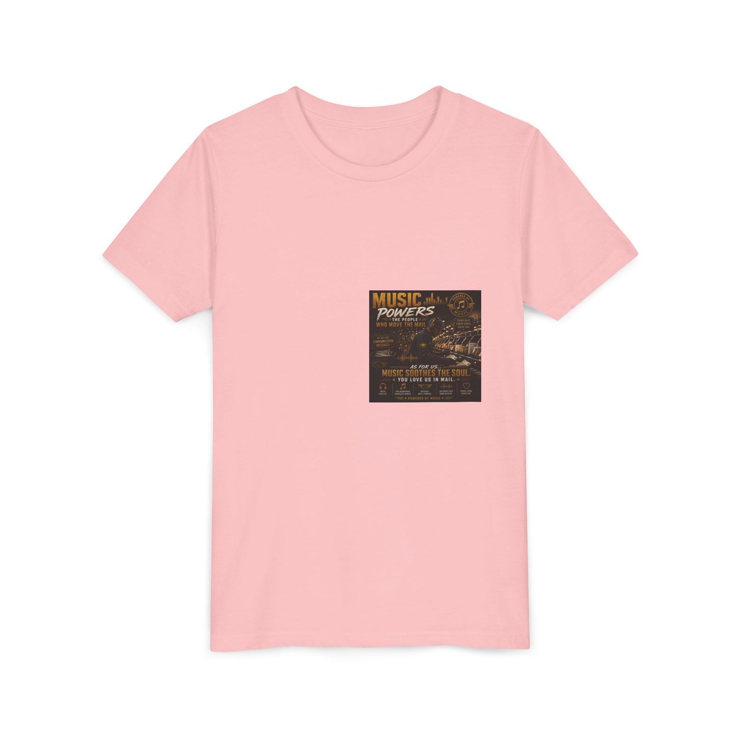 Postal Music — Music Powers the People — Youth T-Shirt