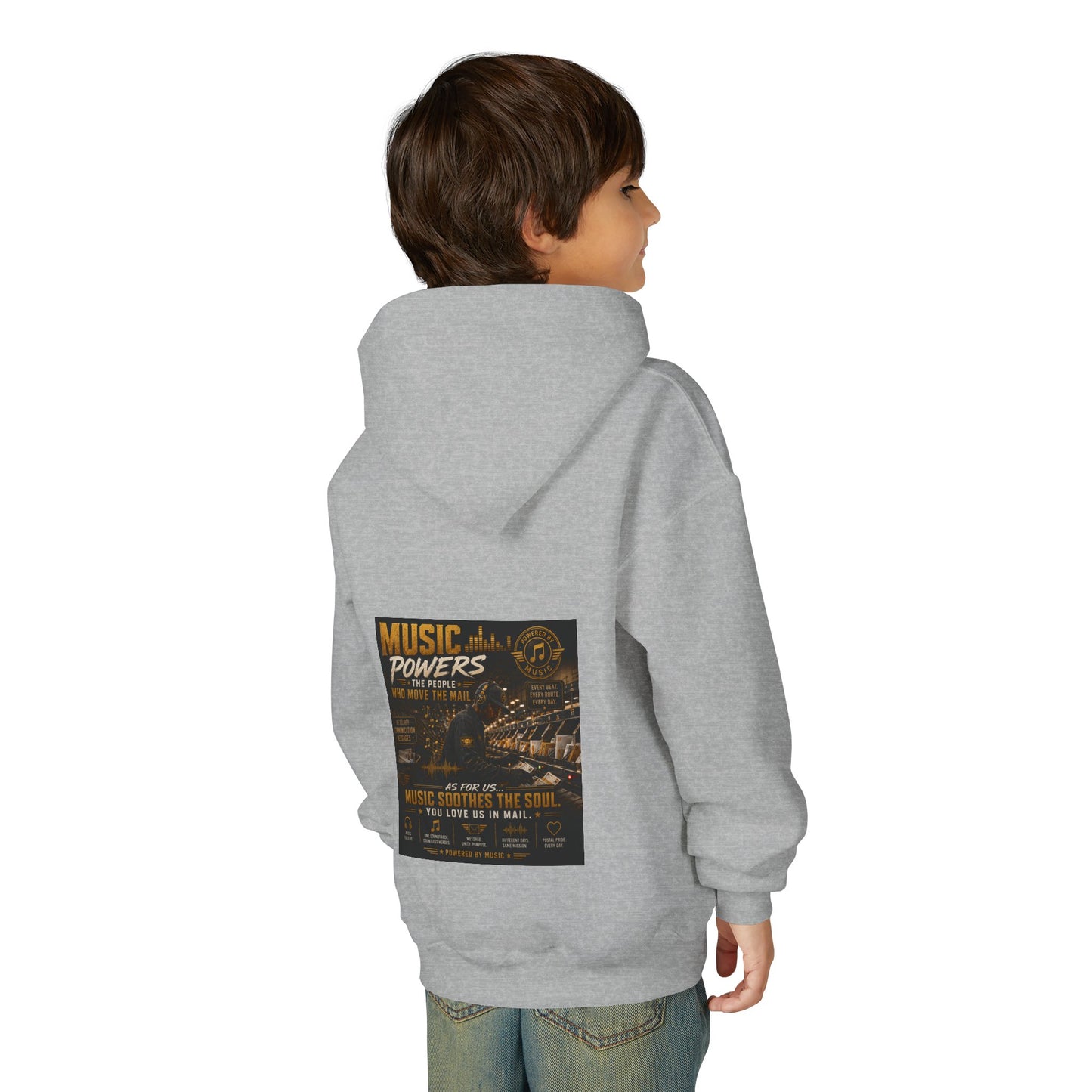 Postal Music — Music Powers the People — Youth Hoodie