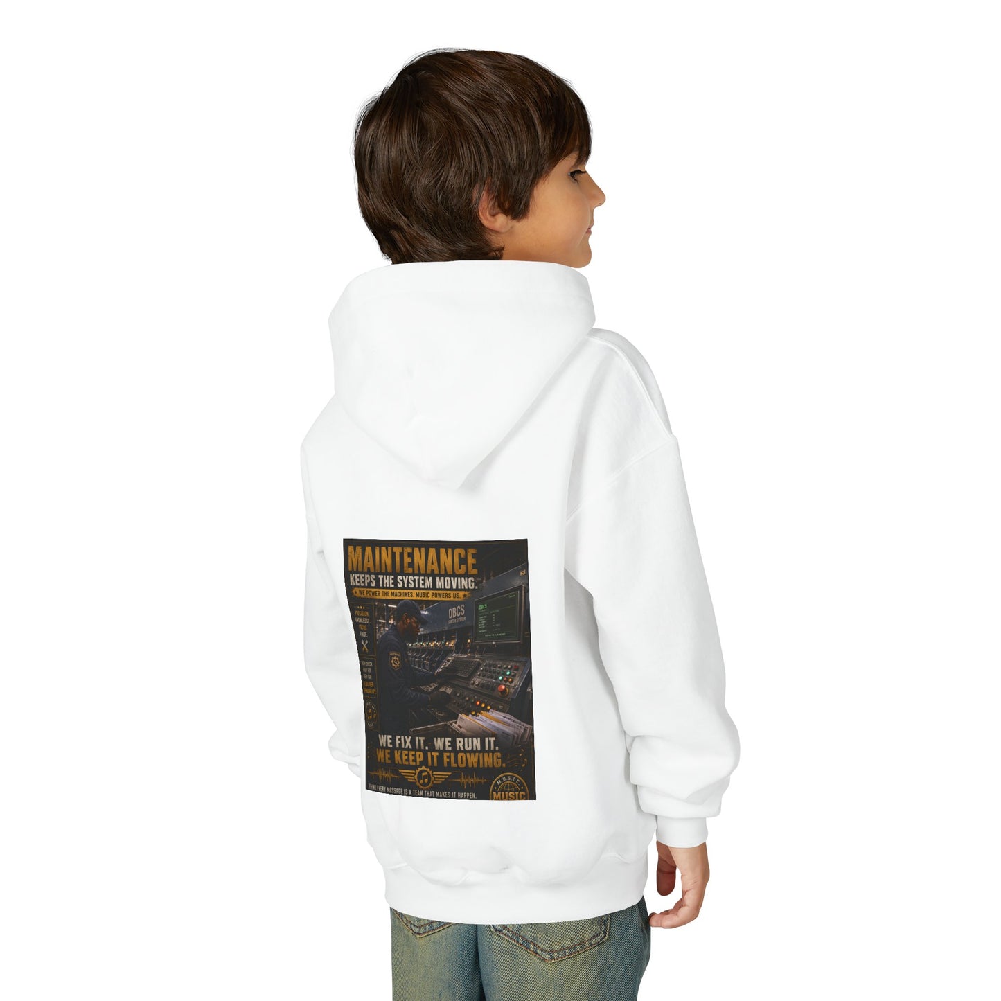 Postal Music — Maintenance Keeps the System Moving — Youth Hoodie