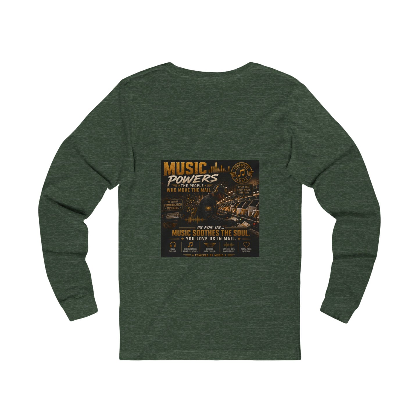 Postal Music — Music Powers the People — Long-Sleeve T-Shirt