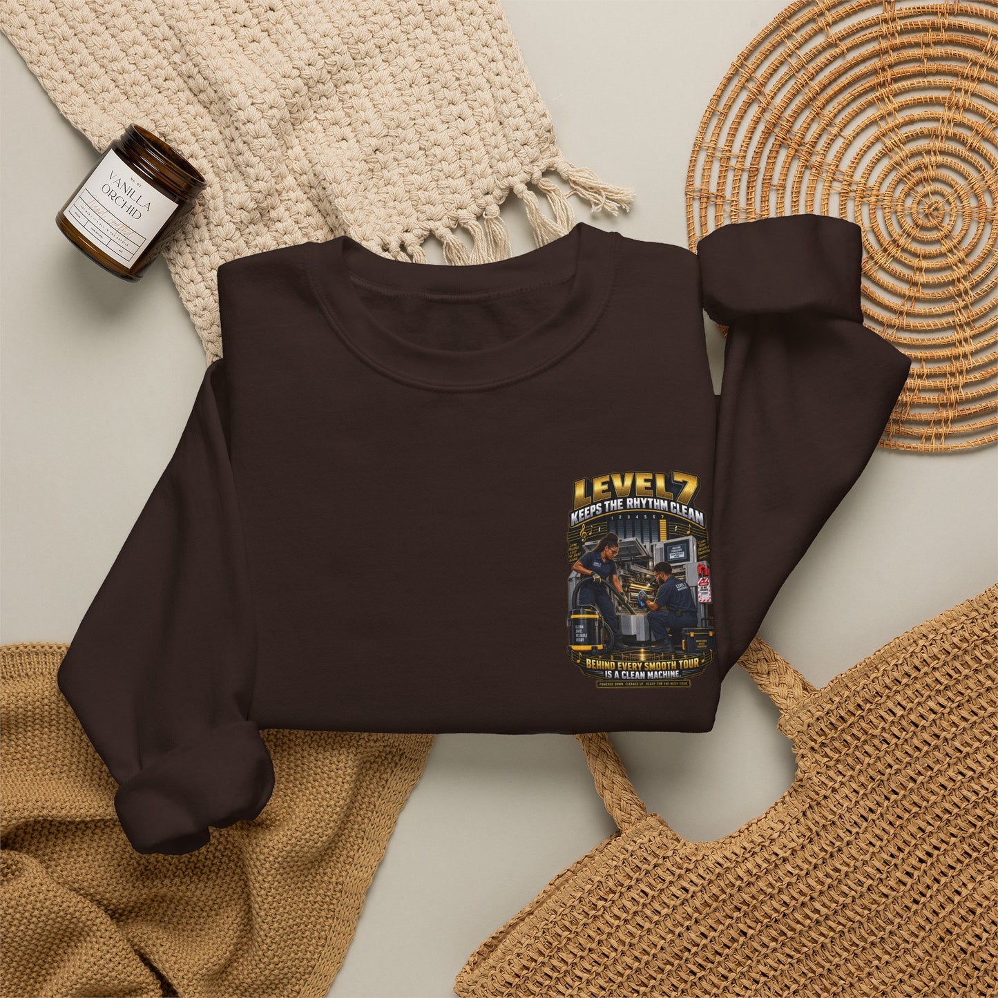 Postal Music - Level 7 Keeps the Rhythm Clean - Heavyweight Crewneck Sweatshirt
