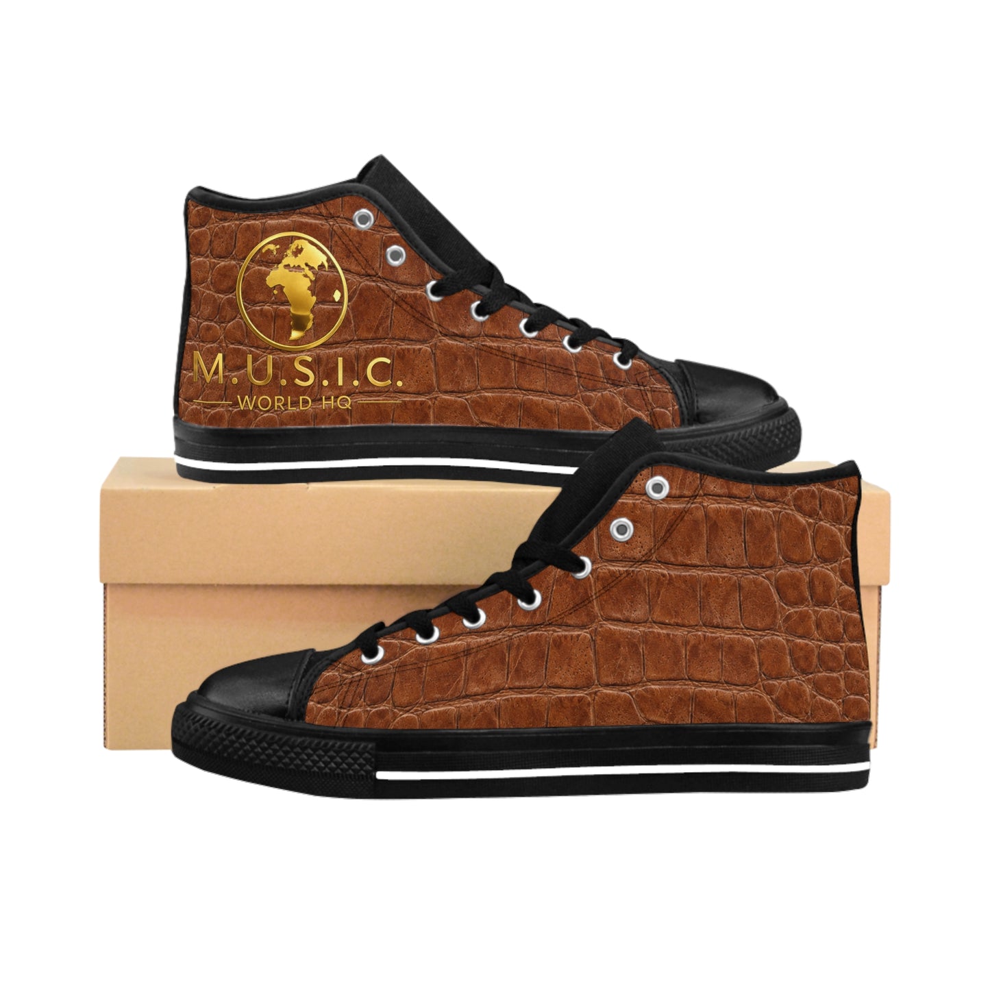 Wild by Design™ — Crocodile Print High-Top Sneakers | M.U.S.I.C. World HQ