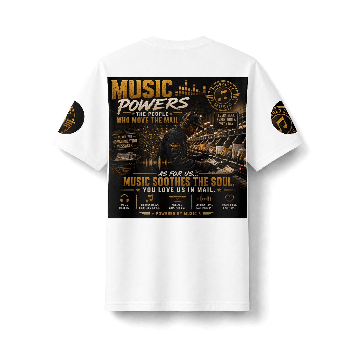 Postal Music — Music Powers the People — Heavyweight T-Shirt