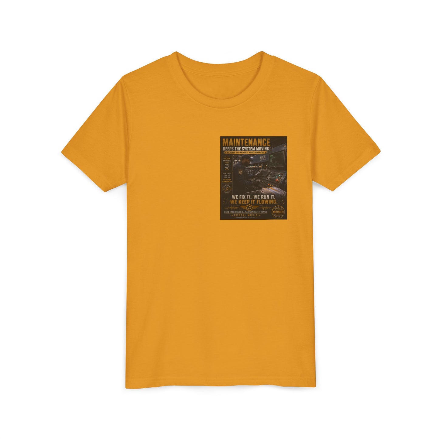 Postal Music — Maintenance Keeps the System Moving — Youth T-Shirt