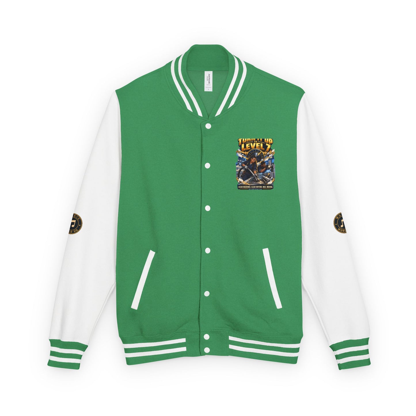 Postal Music - Turn It Up to Level 7 - Heavyweight Letterman Jacket
