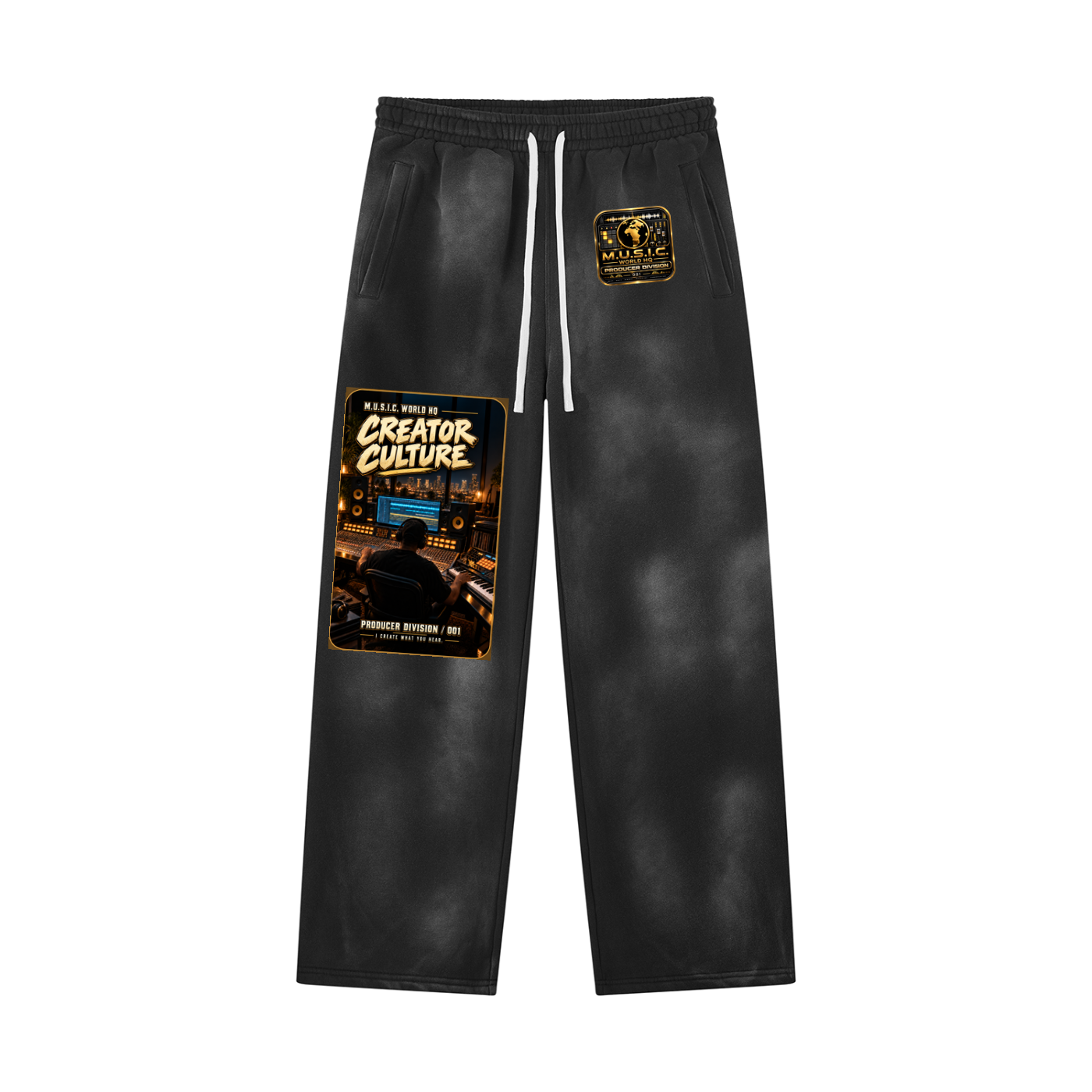 Unisex Sunfade Wide Leg Fleece Sweatpants