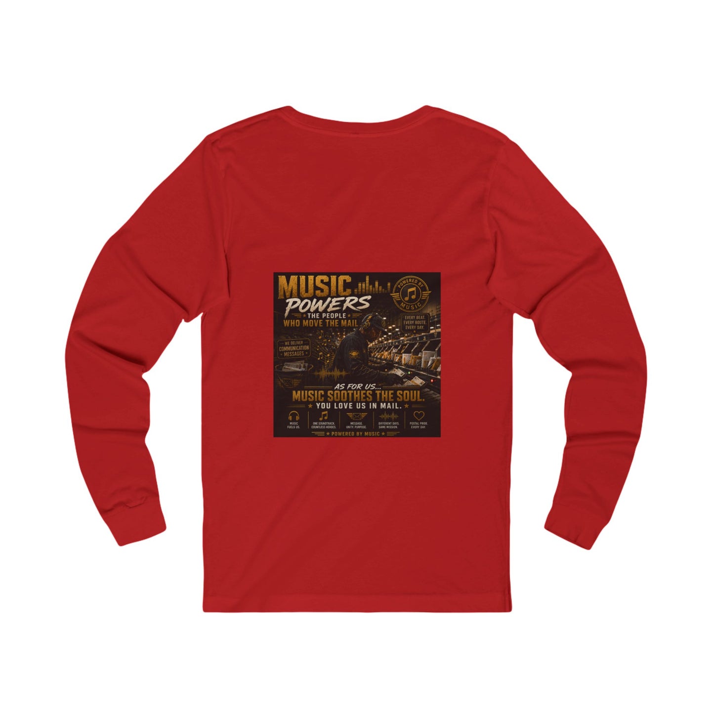 Postal Music — Music Powers the People — Long-Sleeve T-Shirt