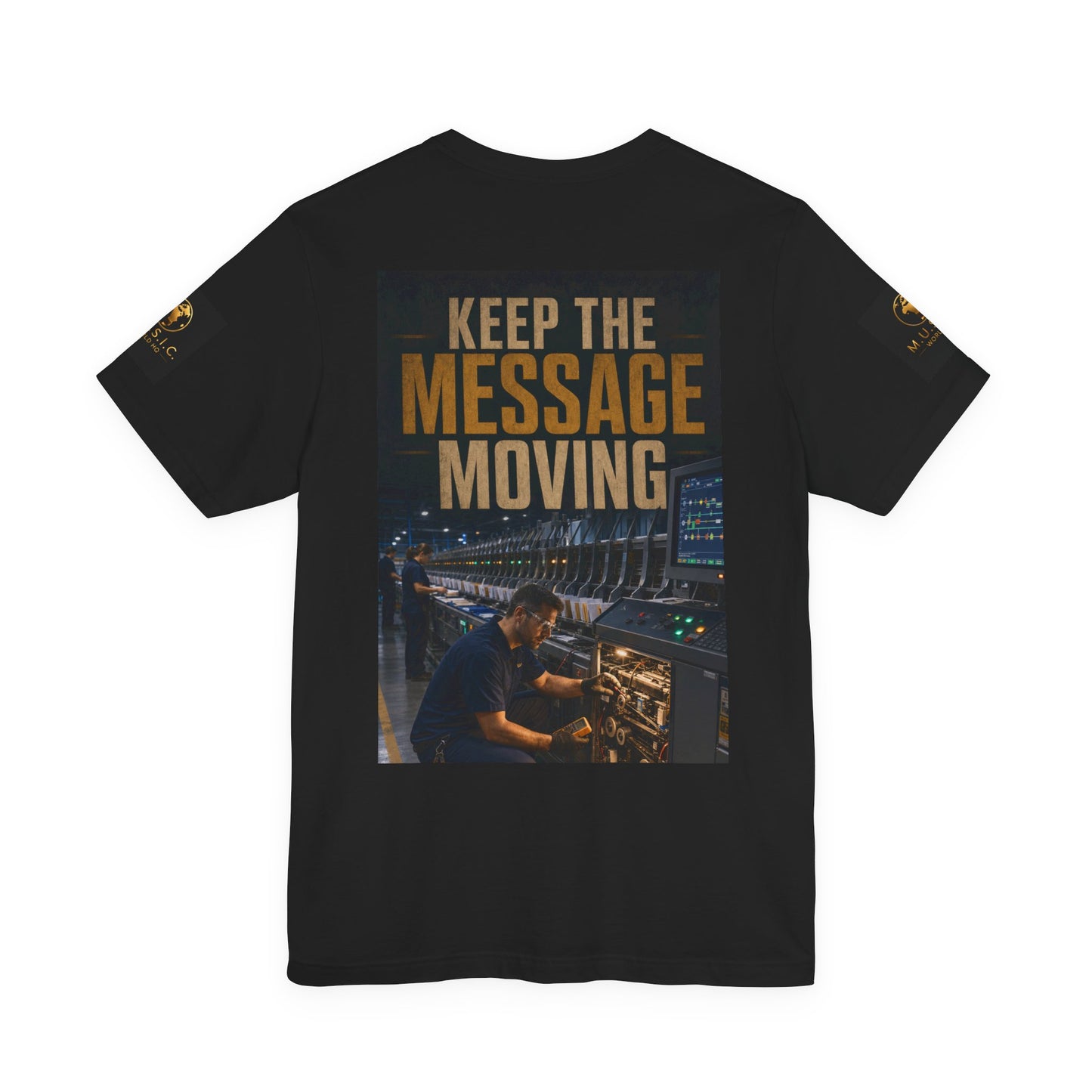 Postal Music — Keep the Message Moving — Premium Unisex T-Shirt